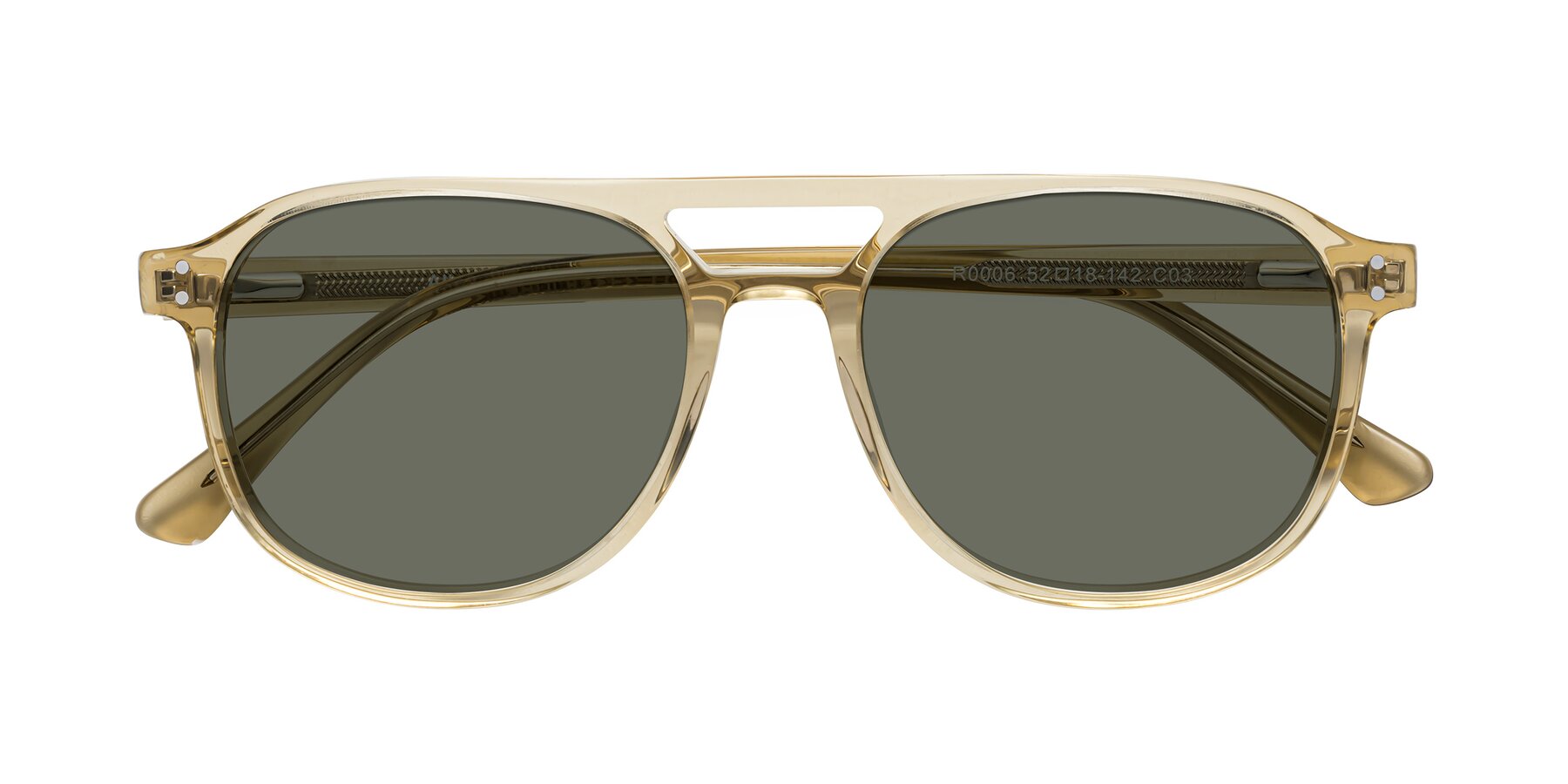 Folded Front of Alley in Champagne with Gray Polarized Lenses