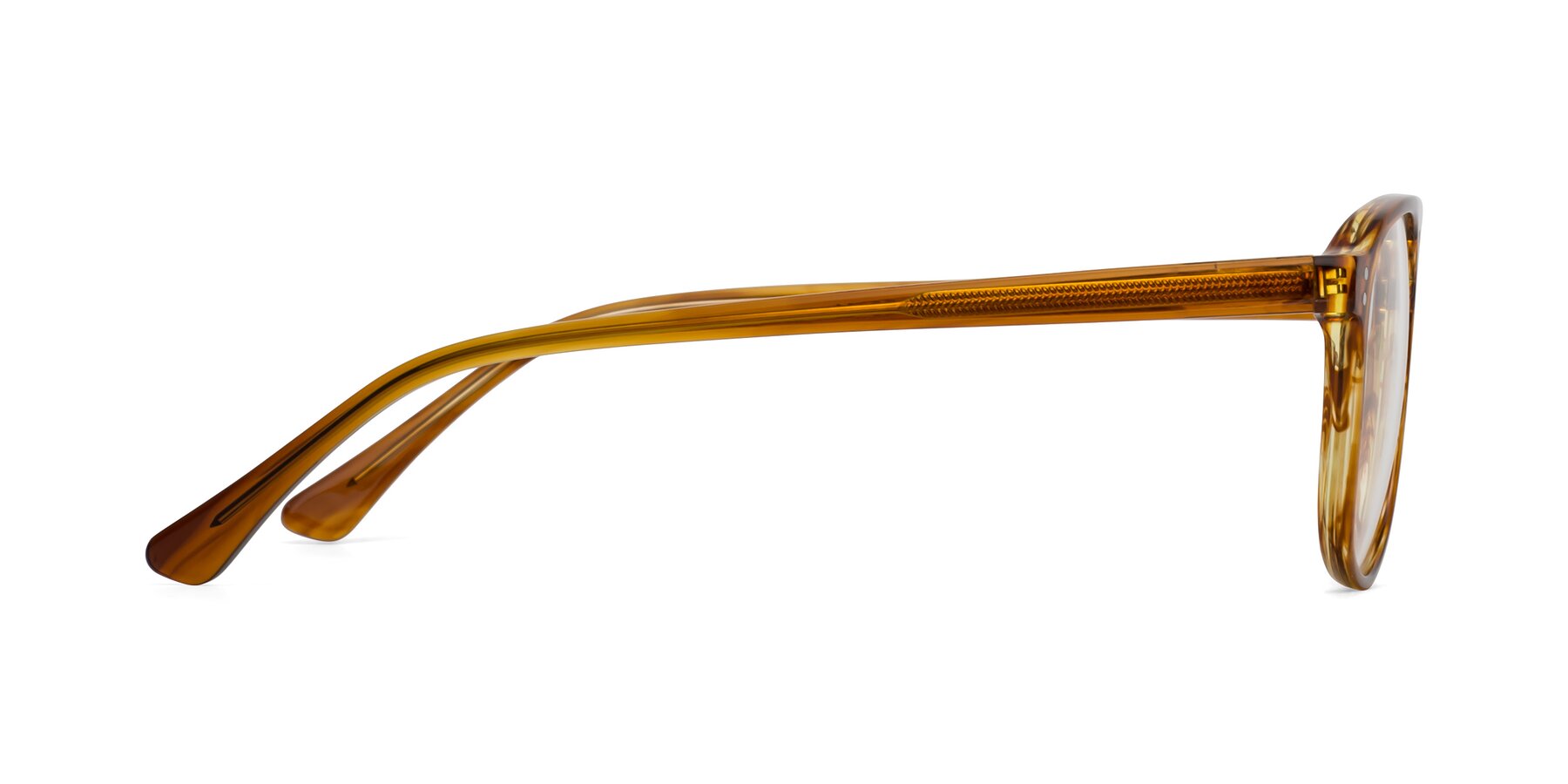 Side of Alley in Amber striped with Clear Eyeglass Lenses