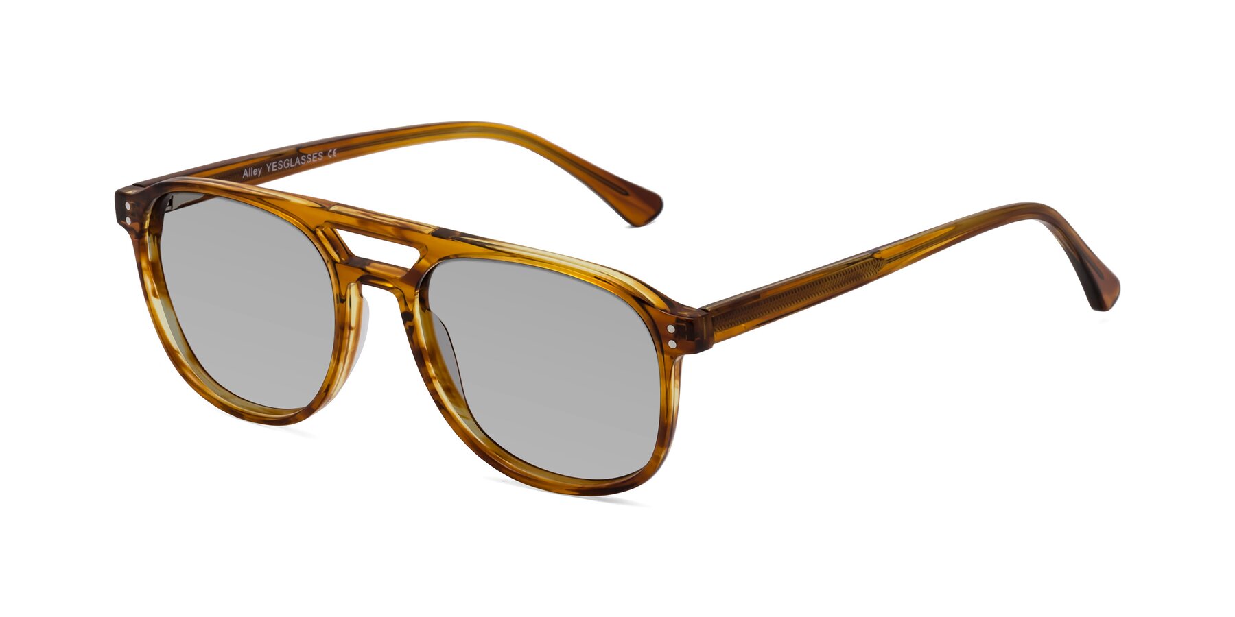 Angle of Alley in Amber striped with Light Gray Tinted Lenses