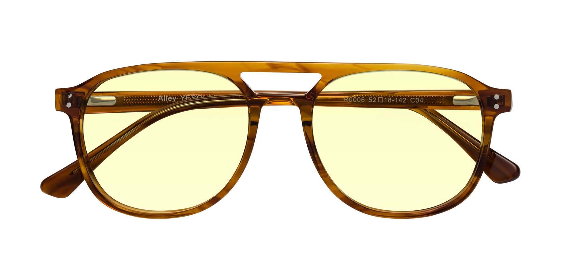 Folded Front of Alley in Amber striped with Light Yellow Tinted Lenses