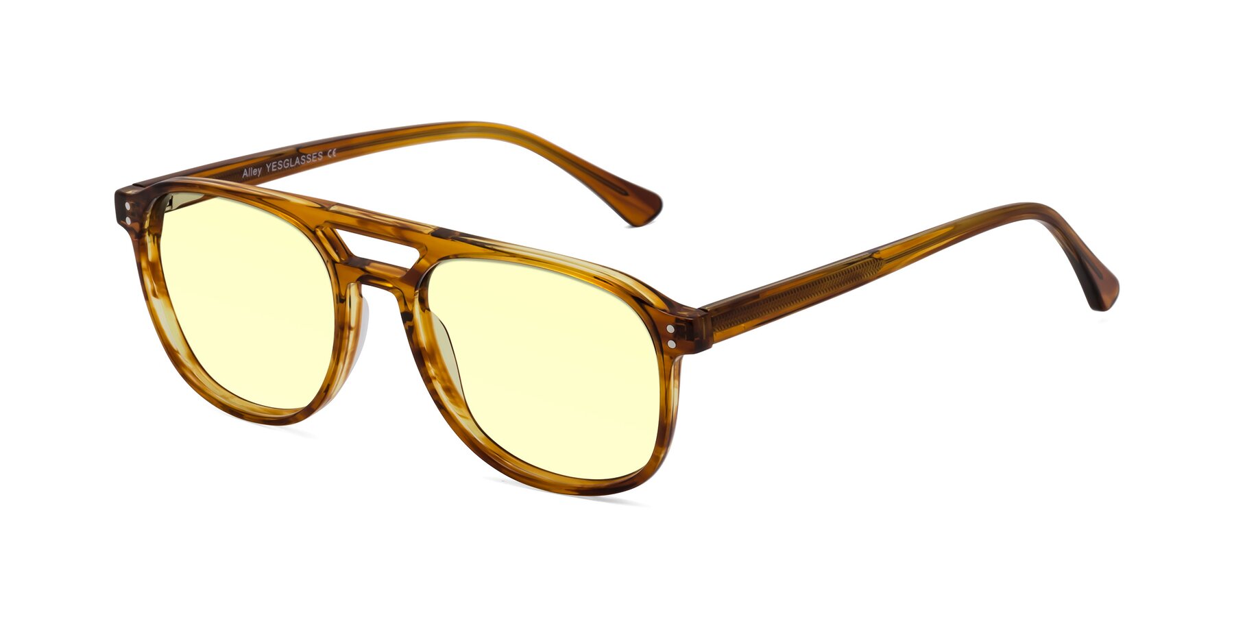 Angle of Alley in Amber striped with Light Yellow Tinted Lenses