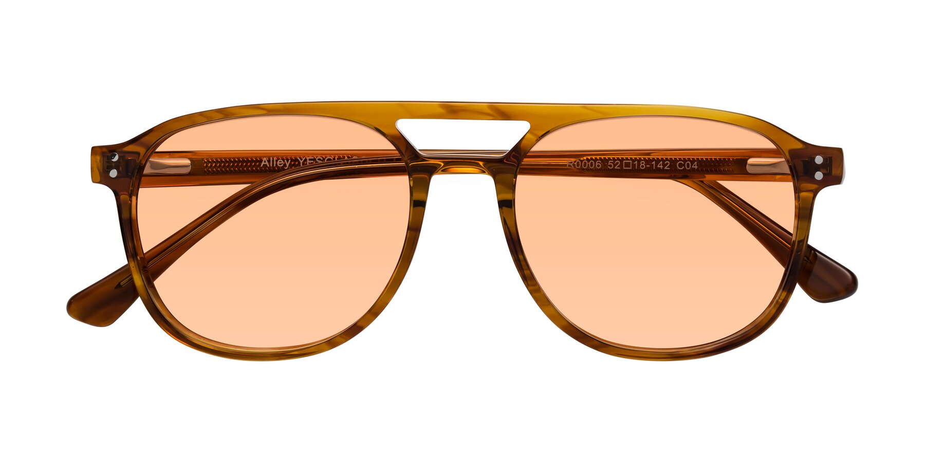 Folded Front of Alley in Amber striped with Light Orange Tinted Lenses