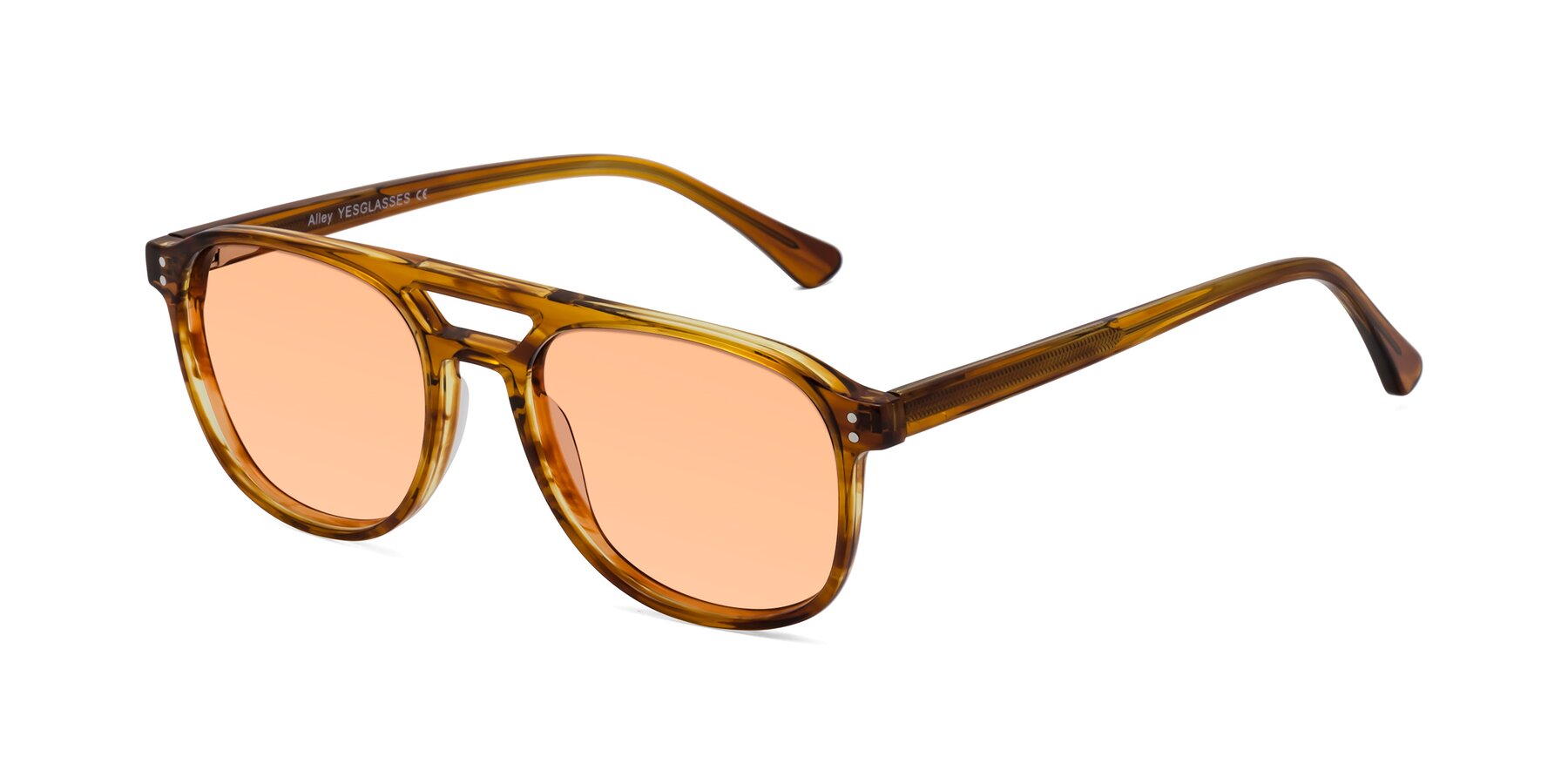 Angle of Alley in Amber striped with Light Orange Tinted Lenses