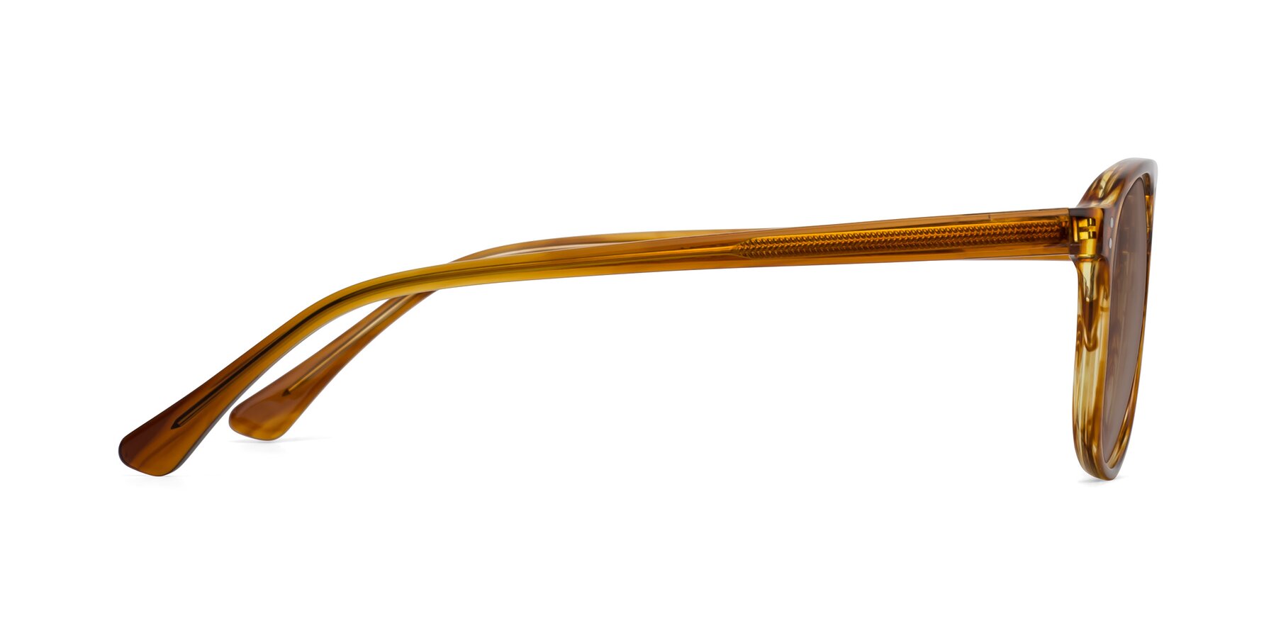 Side of Alley in Amber striped with Medium Brown Tinted Lenses