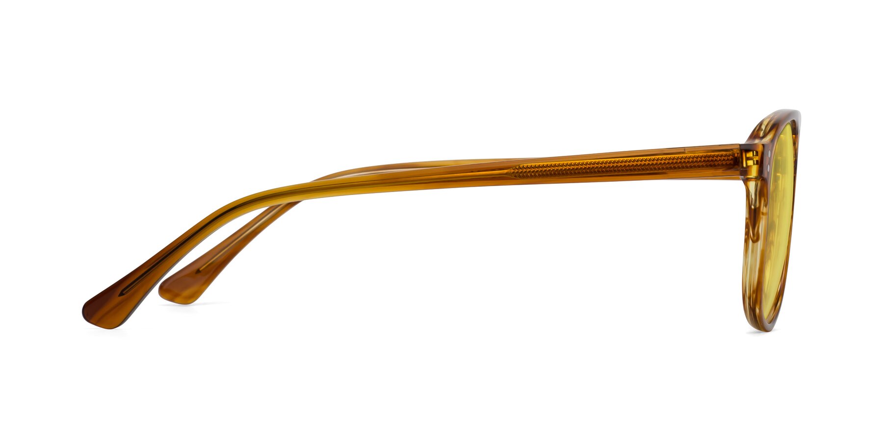 Side of Alley in Amber striped with Medium Yellow Tinted Lenses