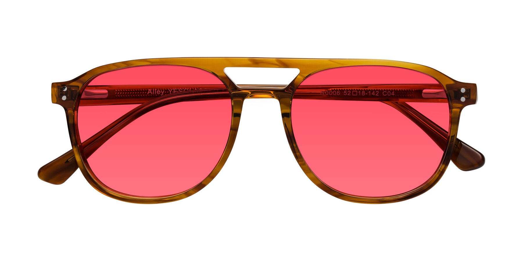 Folded Front of Alley in Amber striped with Red Tinted Lenses