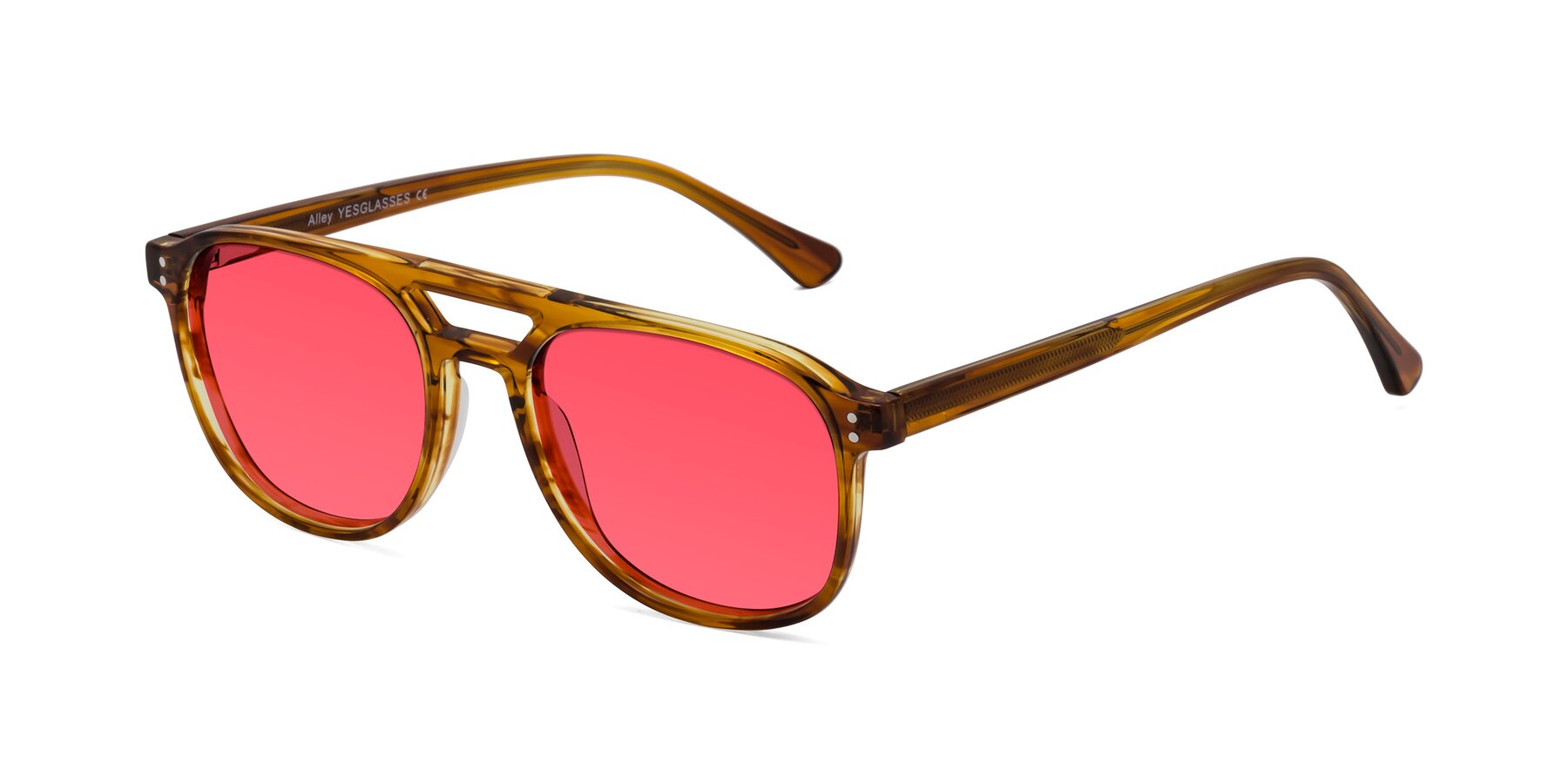 Angle of Alley in Amber striped with Red Tinted Lenses