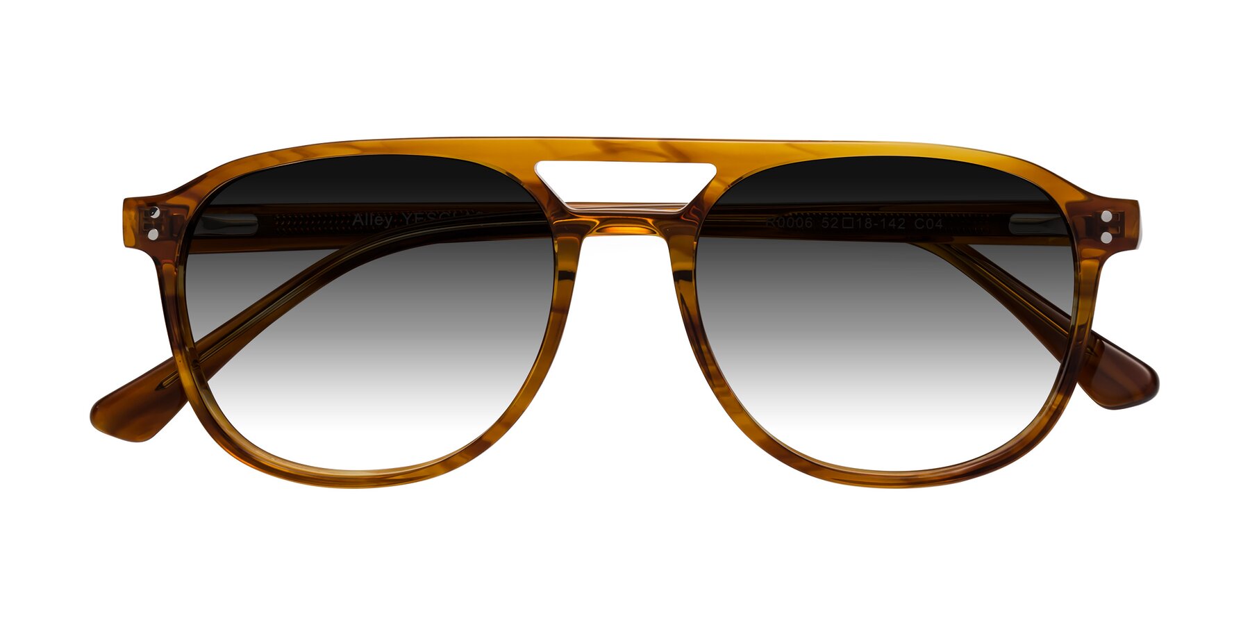 Folded Front of Alley in Amber striped with Gray Gradient Lenses