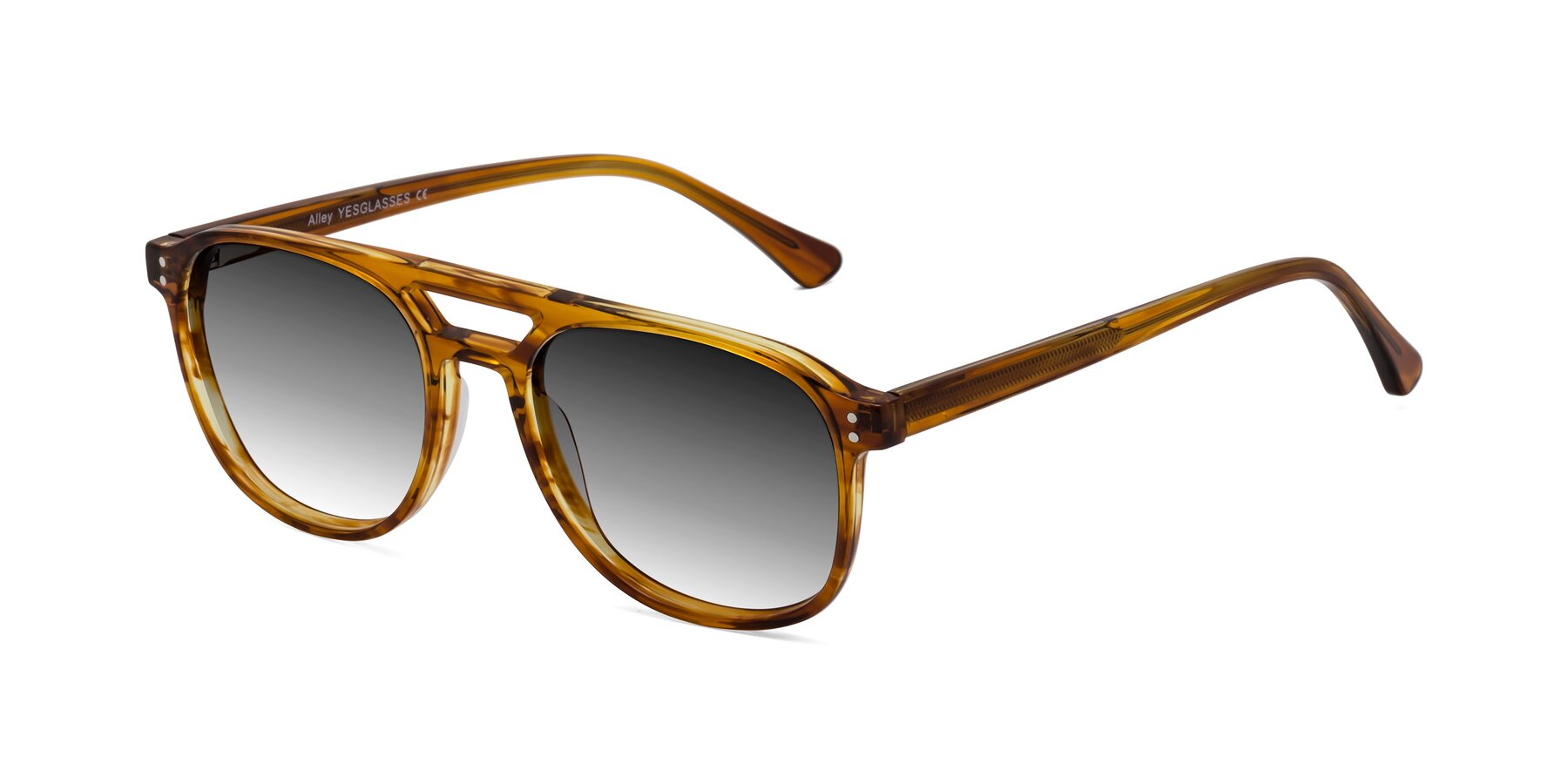 Angle of Alley in Amber striped with Gray Gradient Lenses