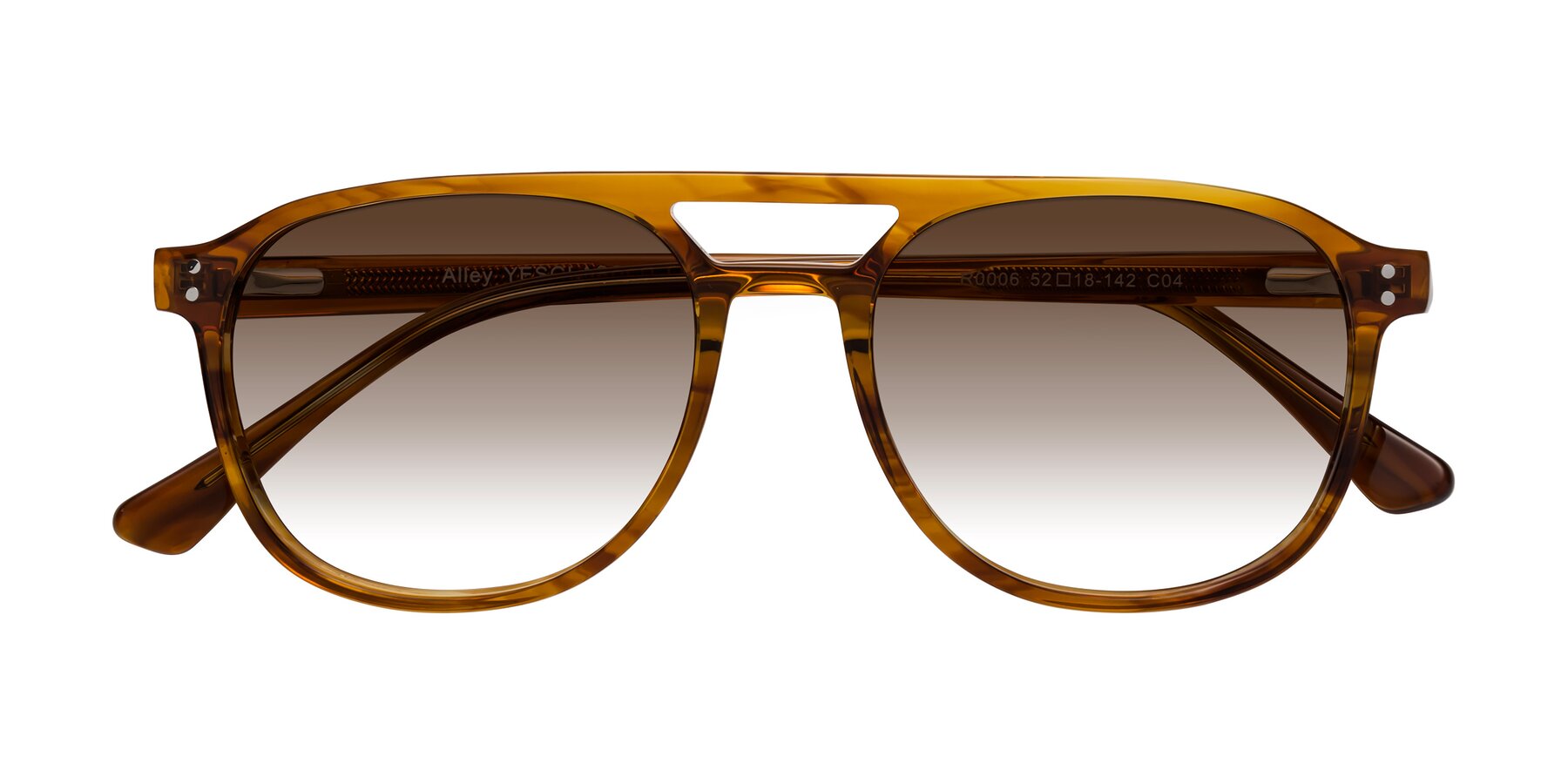 Folded Front of Alley in Amber striped with Brown Gradient Lenses