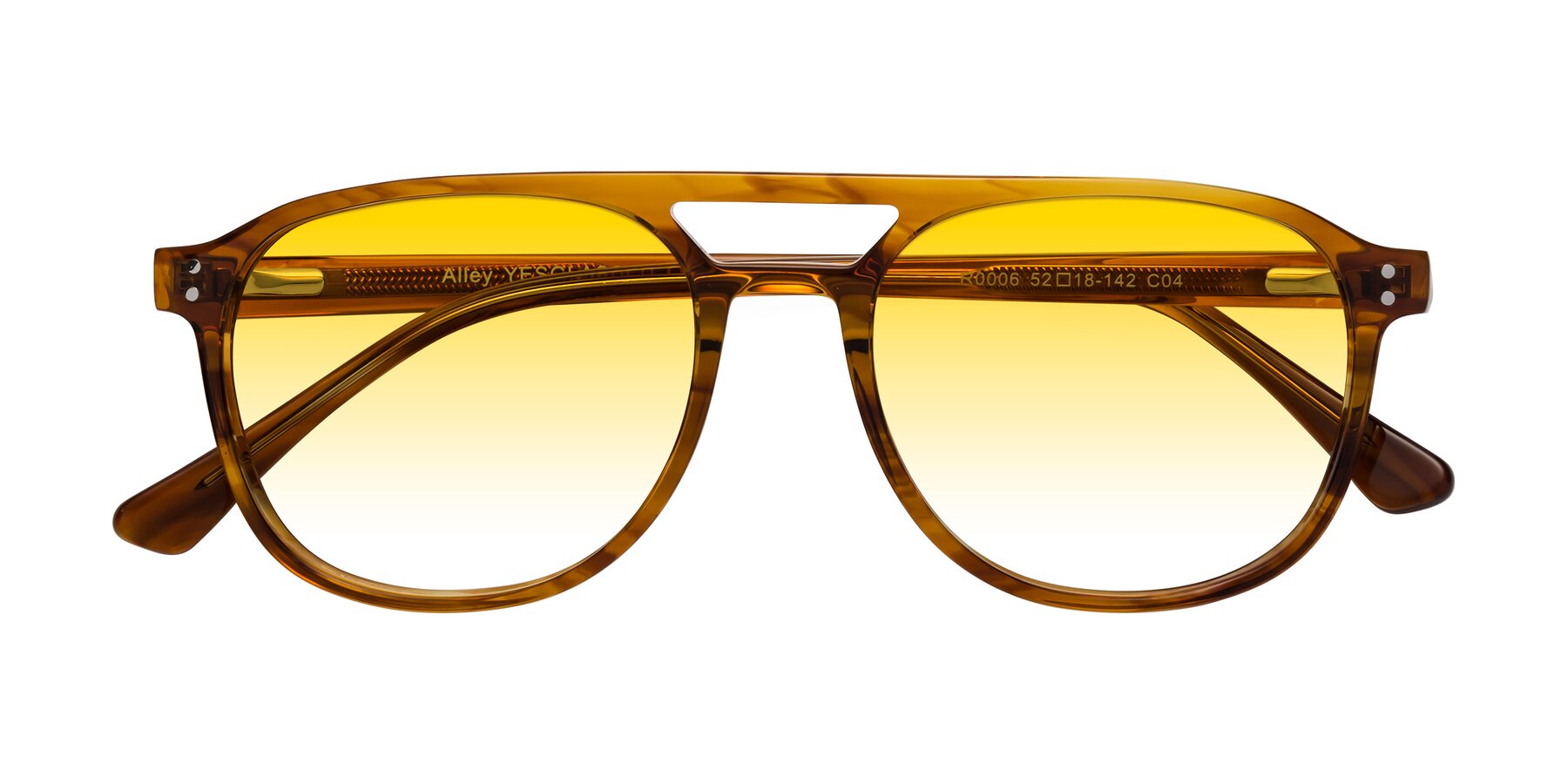 Folded Front of Alley in Amber striped with Yellow Gradient Lenses