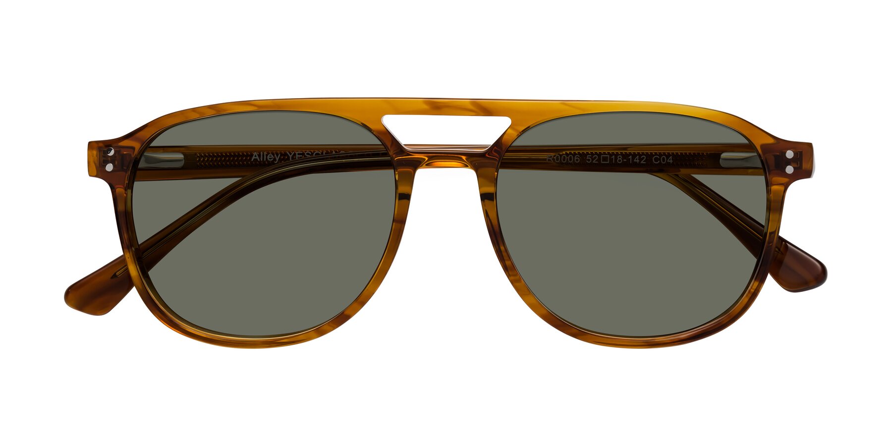 Folded Front of Alley in Amber striped with Gray Polarized Lenses