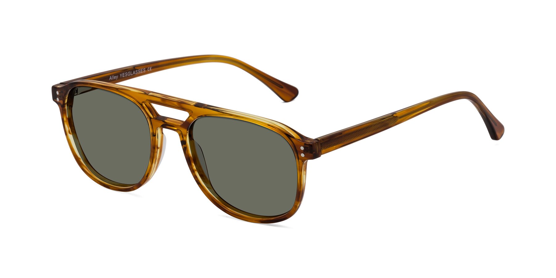 Angle of Alley in Amber striped with Gray Polarized Lenses