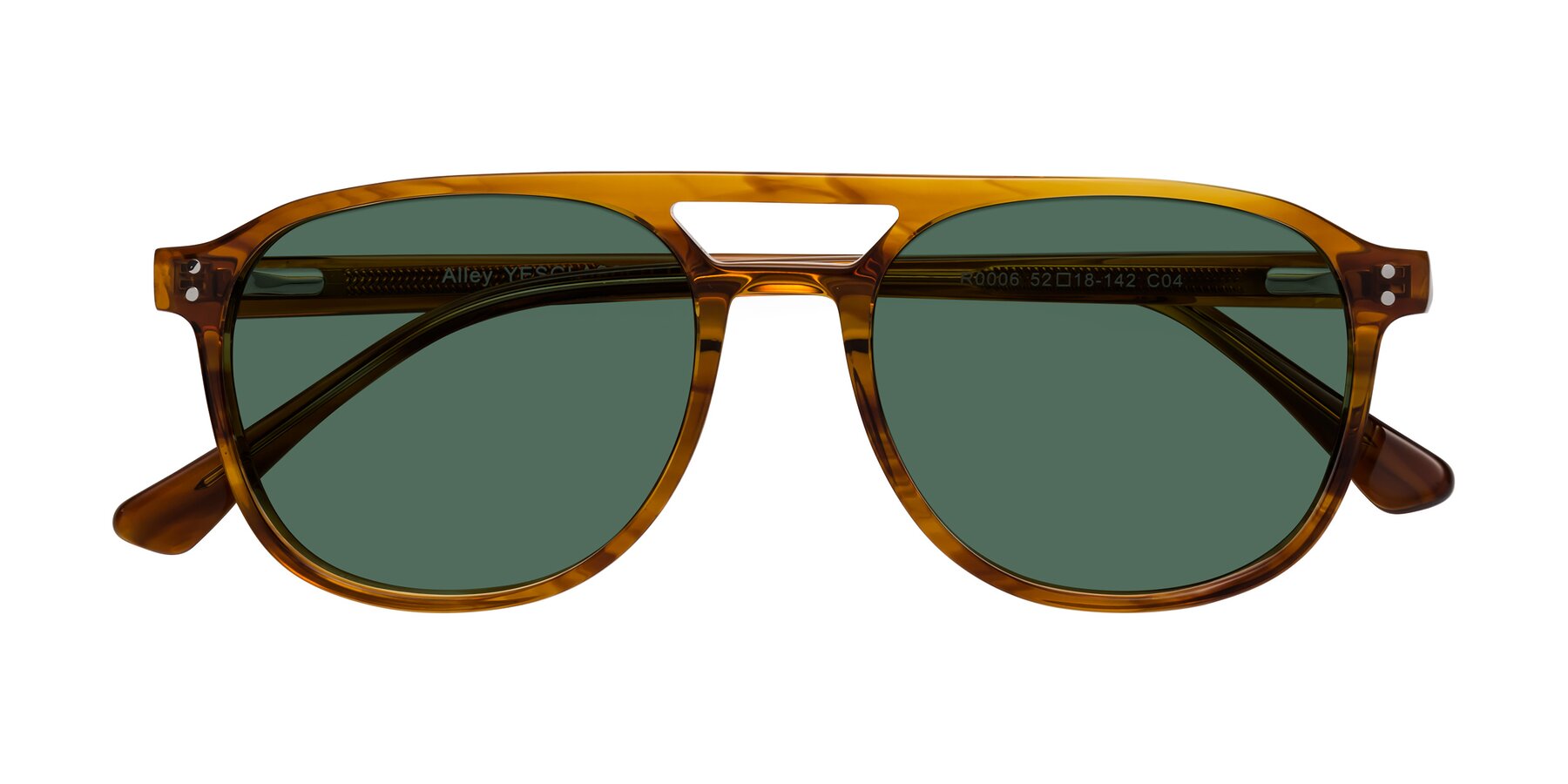 Folded Front of Alley in Amber striped with Green Polarized Lenses