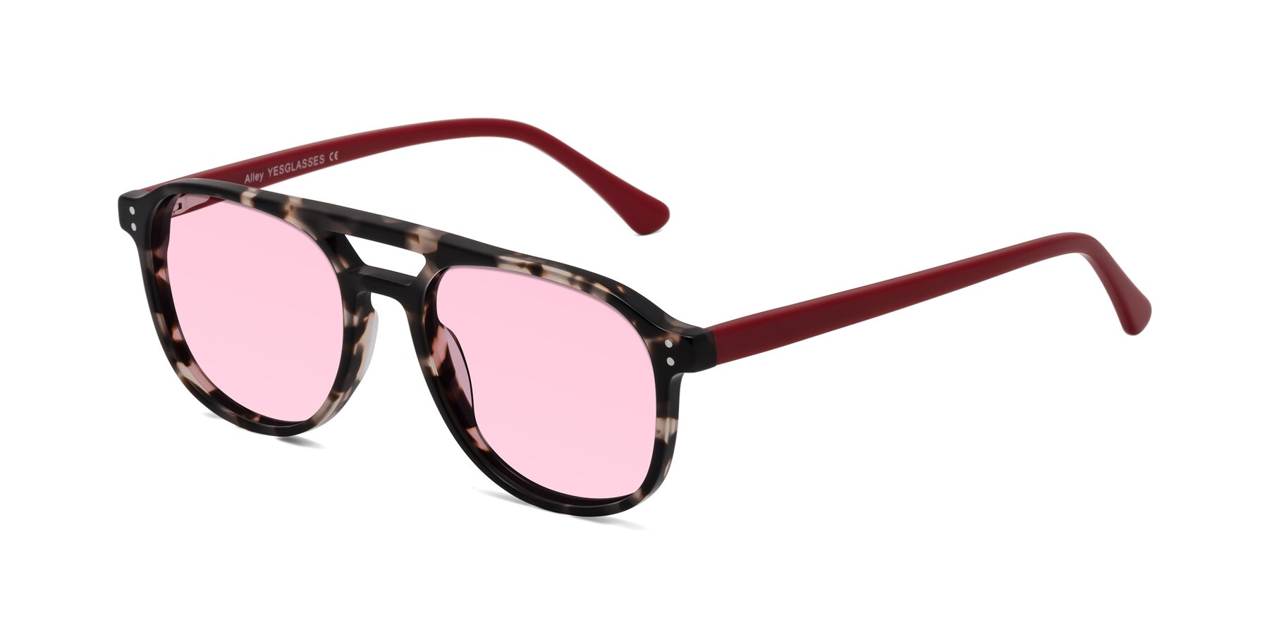 Angle of Alley in Tortoise-Red with Light Pink Tinted Lenses