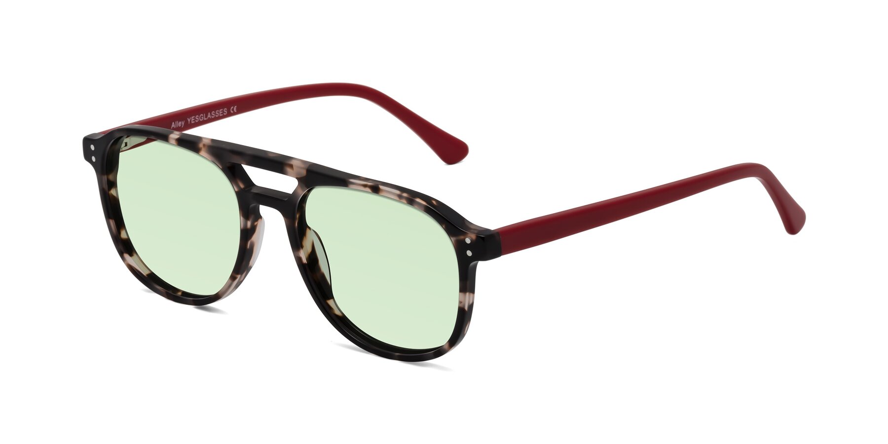 Angle of Alley in Tortoise-Red with Light Green Tinted Lenses