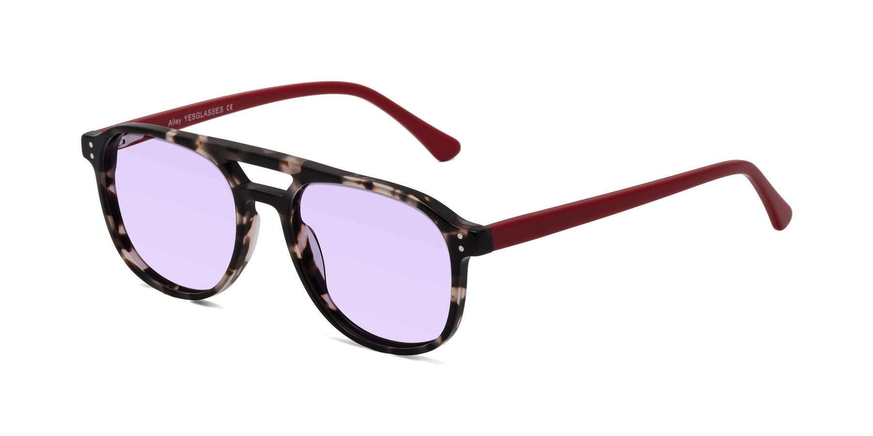 Angle of Alley in Tortoise-Red with Light Purple Tinted Lenses