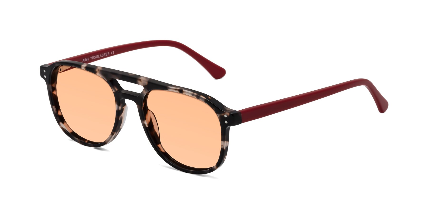 Angle of Alley in Tortoise-Red with Light Orange Tinted Lenses