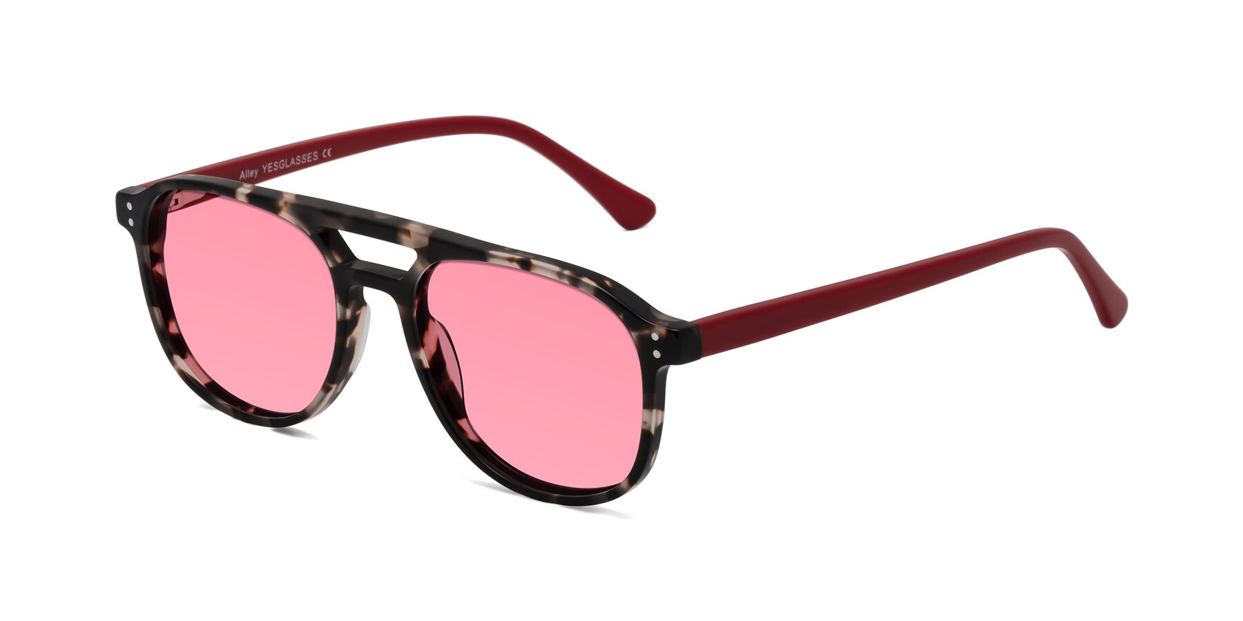 Angle of Alley in Tortoise-Red with Pink Tinted Lenses