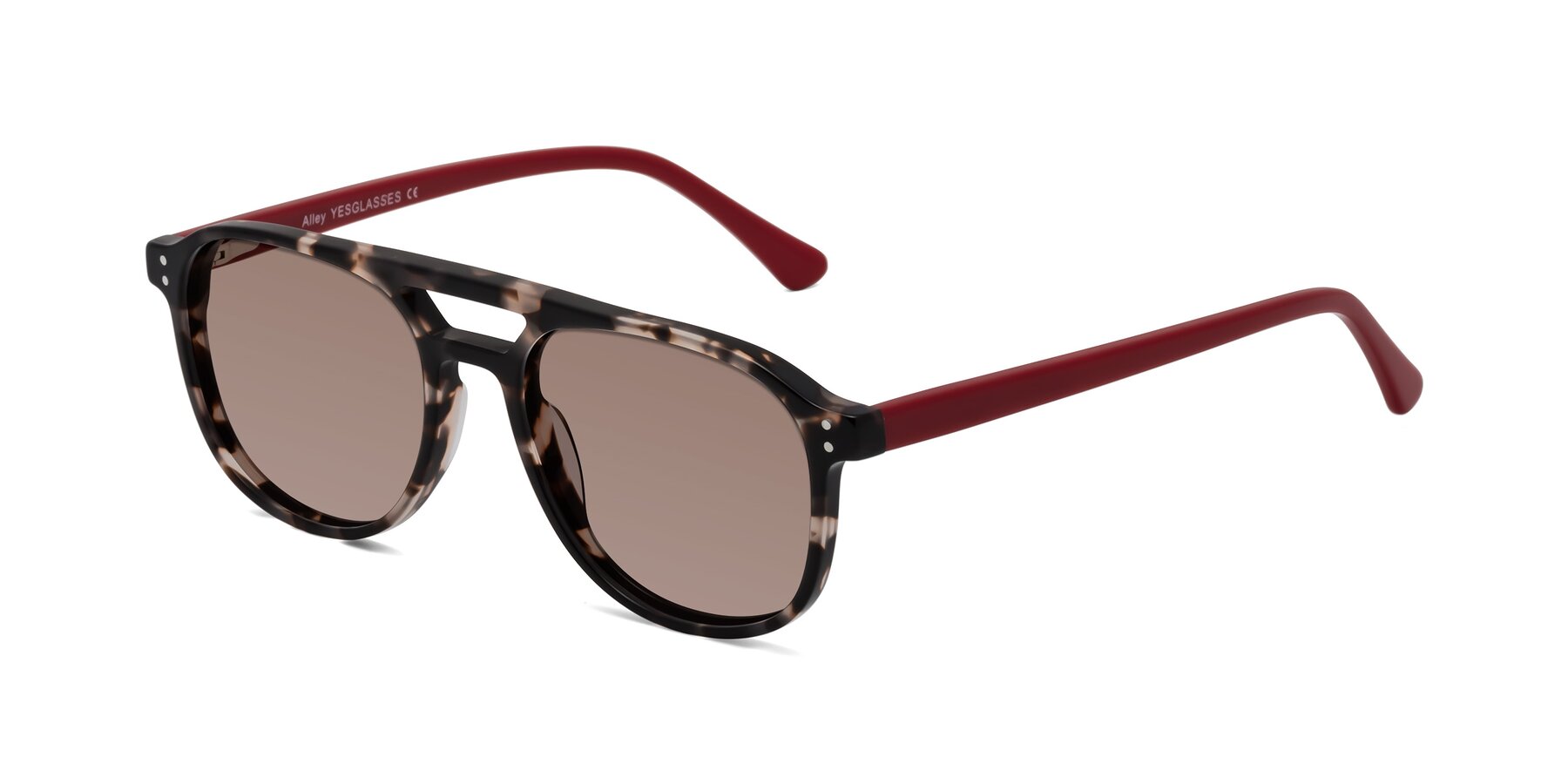 Angle of Alley in Tortoise-Red with Medium Brown Tinted Lenses