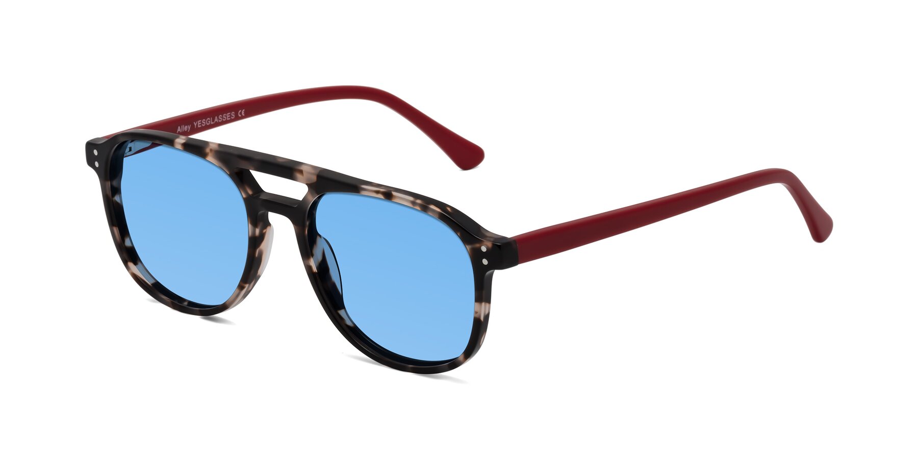 Angle of Alley in Tortoise-Red with Medium Blue Tinted Lenses