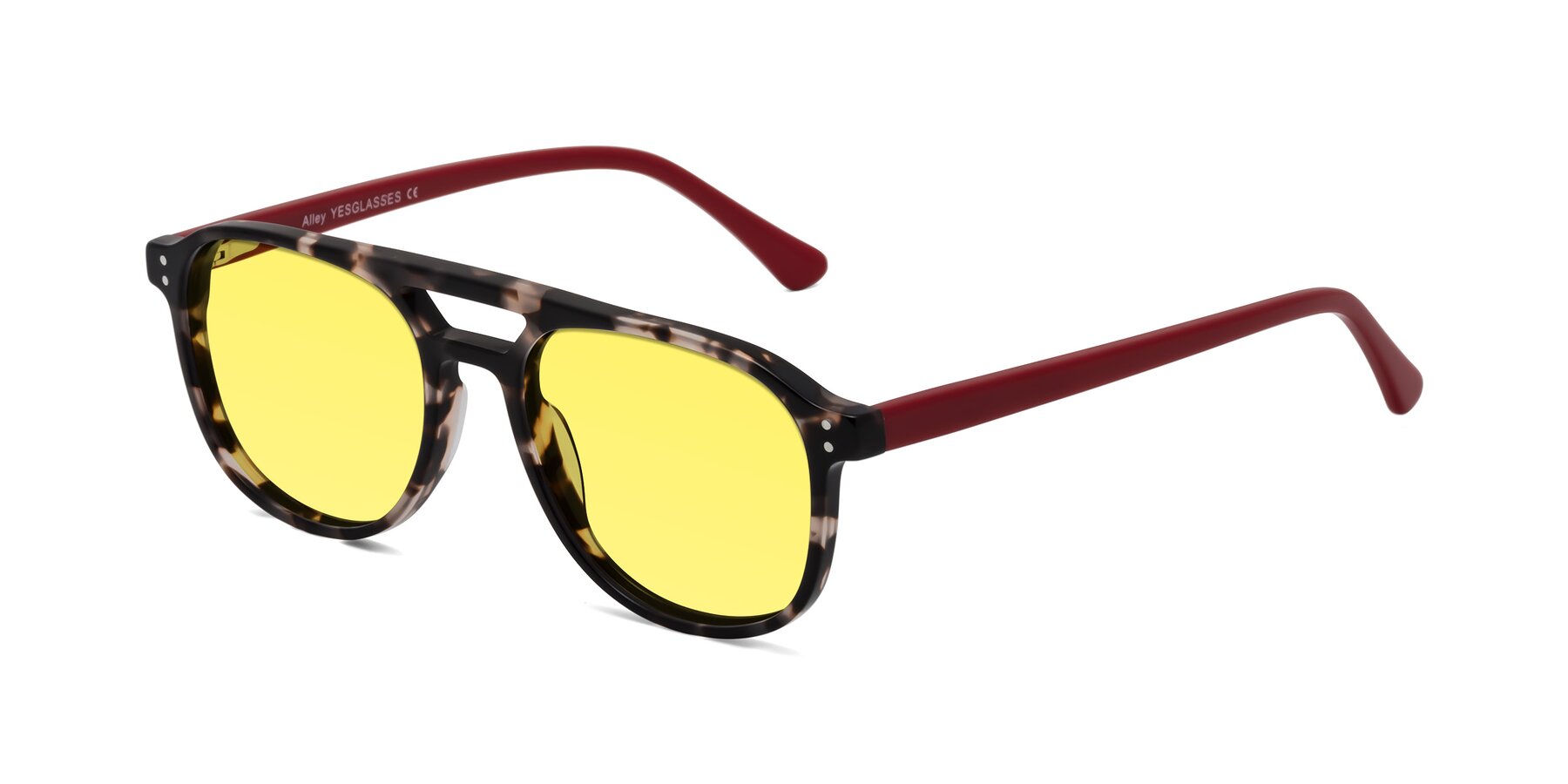 Angle of Alley in Tortoise-Red with Medium Yellow Tinted Lenses