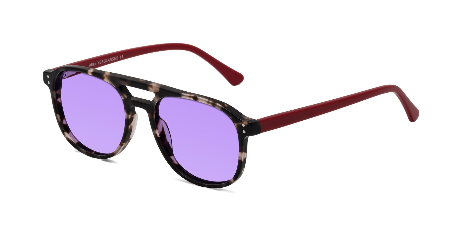 Angle of Alley in Tortoise-Red with Medium Purple Tinted Lenses