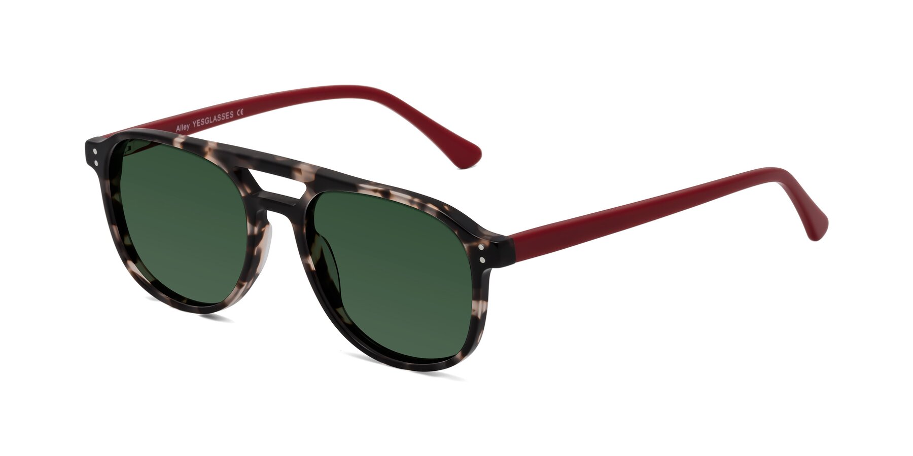 Angle of Alley in Tortoise-Red with Green Tinted Lenses