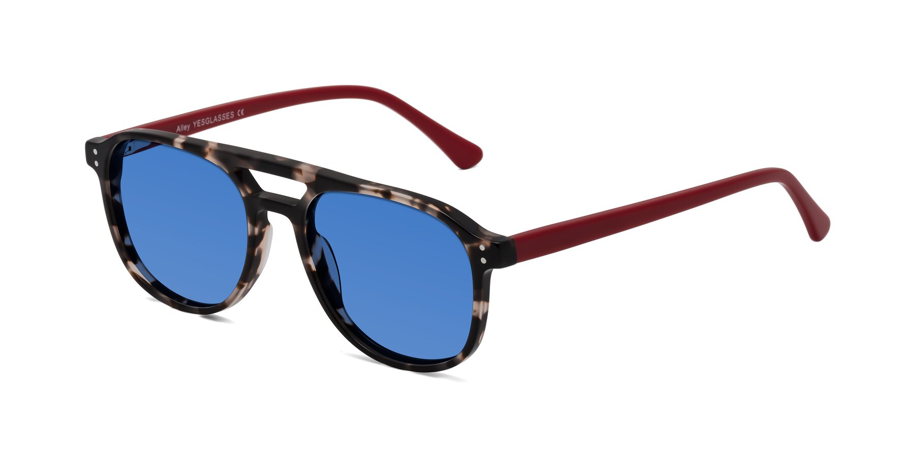 Angle of Alley in Tortoise-Red with Blue Tinted Lenses