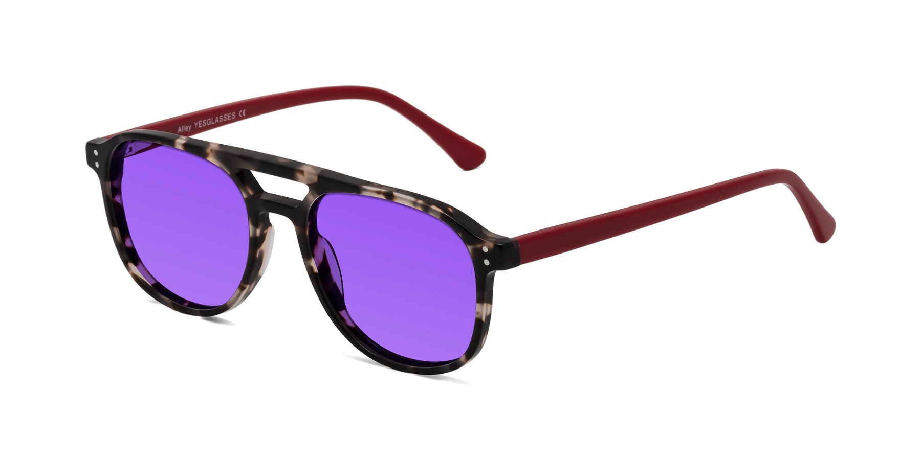 Angle of Alley in Tortoise-Red with Purple Tinted Lenses