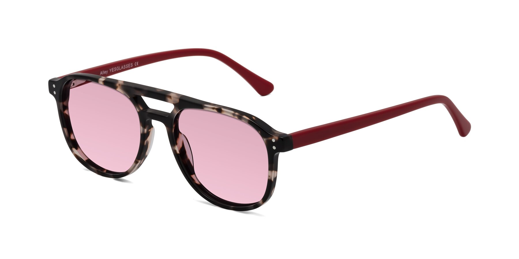 Angle of Alley in Tortoise-Red with Light Wine Tinted Lenses