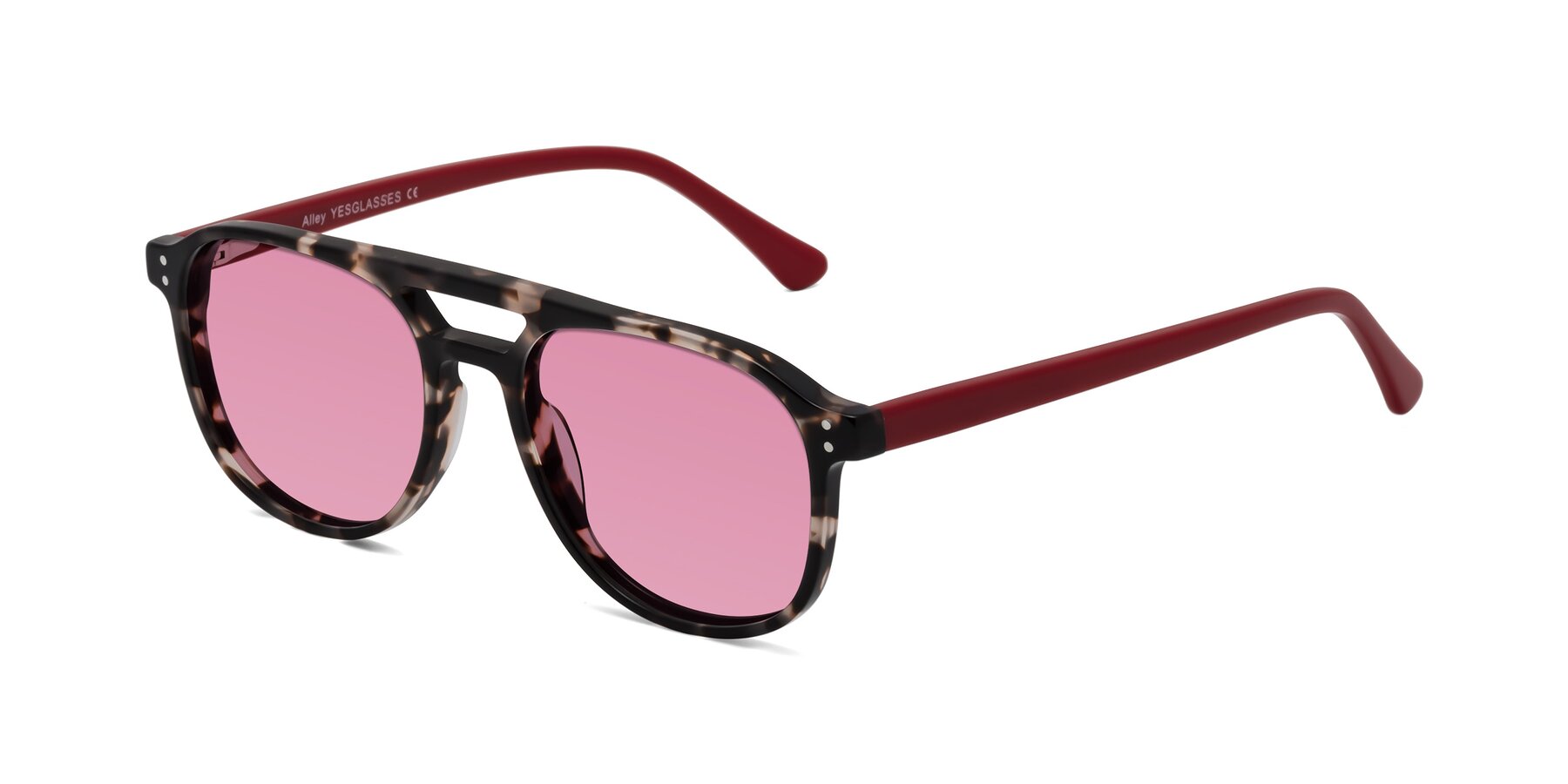 Angle of Alley in Tortoise-Red with Medium Wine Tinted Lenses