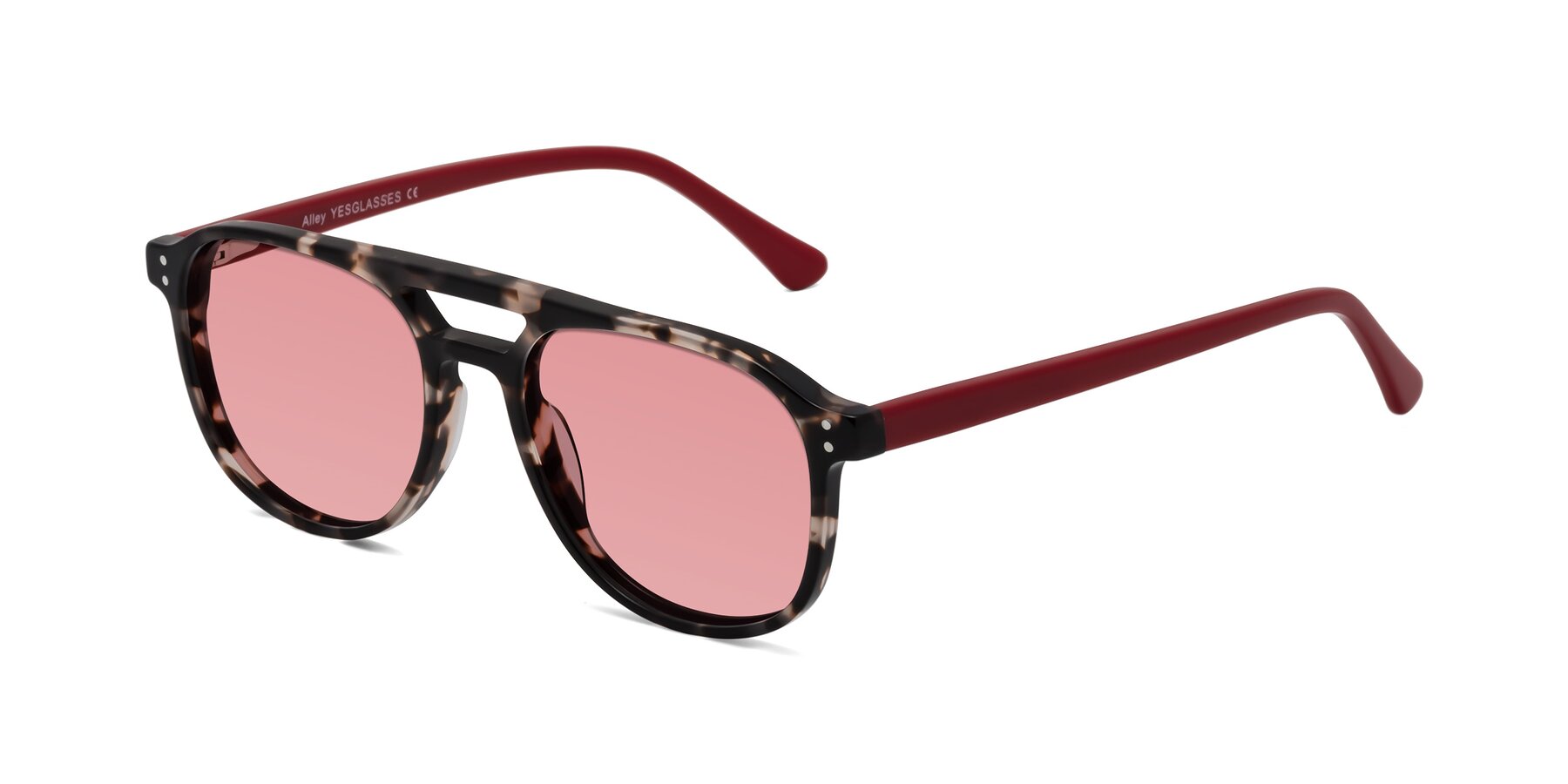 Angle of Alley in Tortoise-Red with Medium Garnet Tinted Lenses