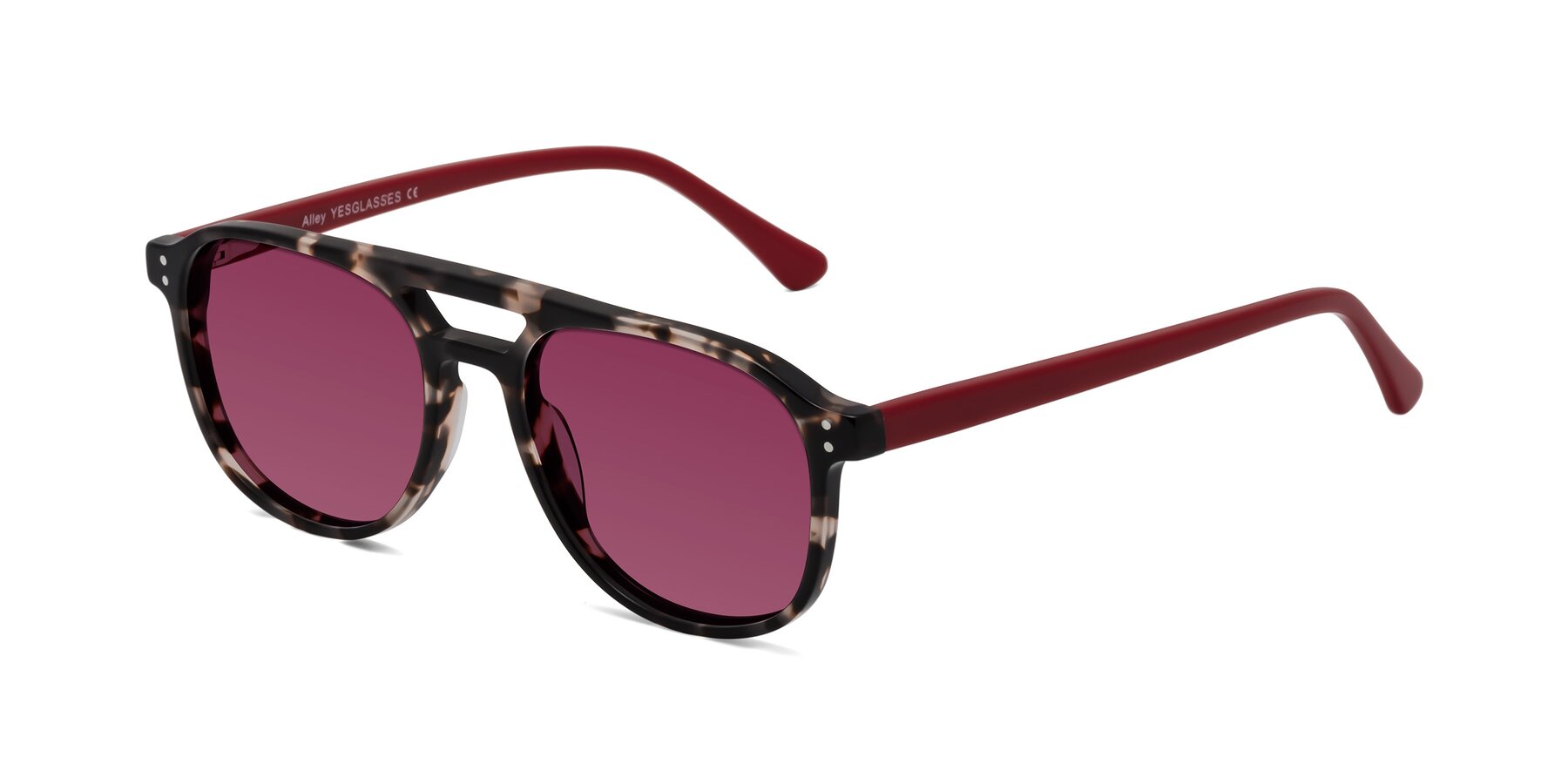 Angle of Alley in Tortoise-Red with Wine Tinted Lenses