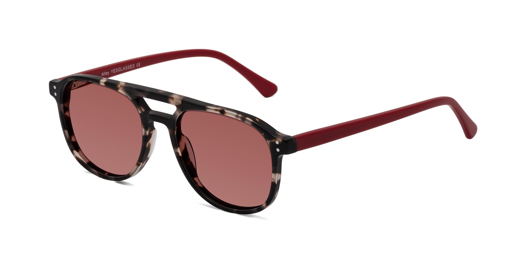 Angle of Alley in Tortoise-Red with Garnet Tinted Lenses