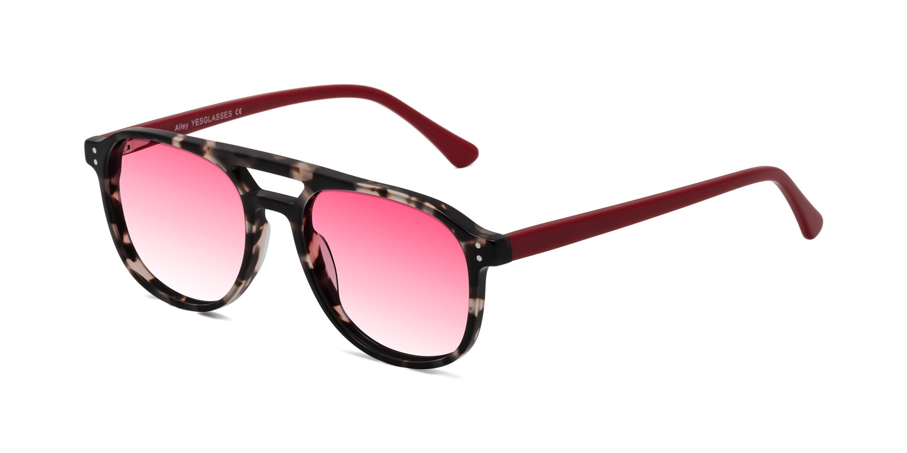 Angle of Alley in Tortoise-Red with Pink Gradient Lenses