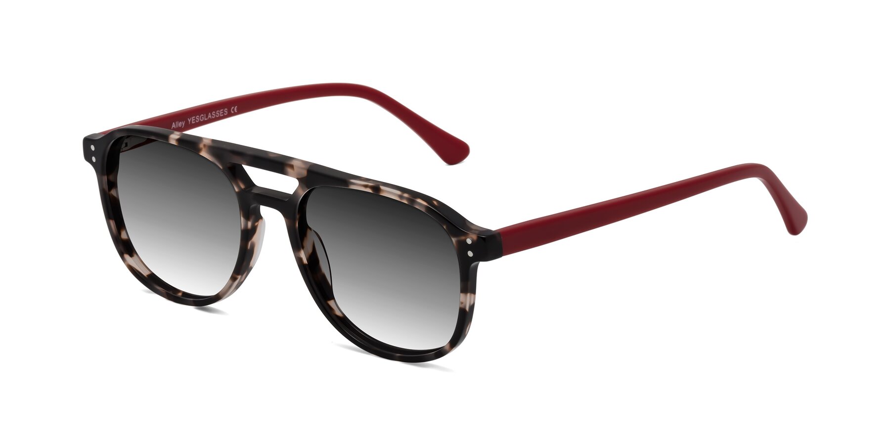 Angle of Alley in Tortoise-Red with Gray Gradient Lenses