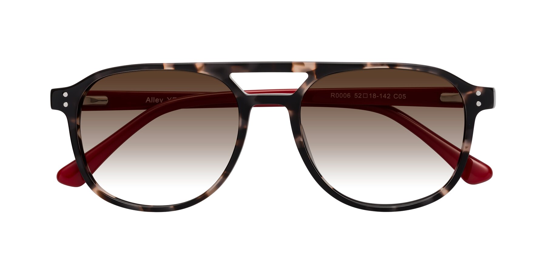 Folded Front of Alley in Tortoise-Red with Brown Gradient Lenses