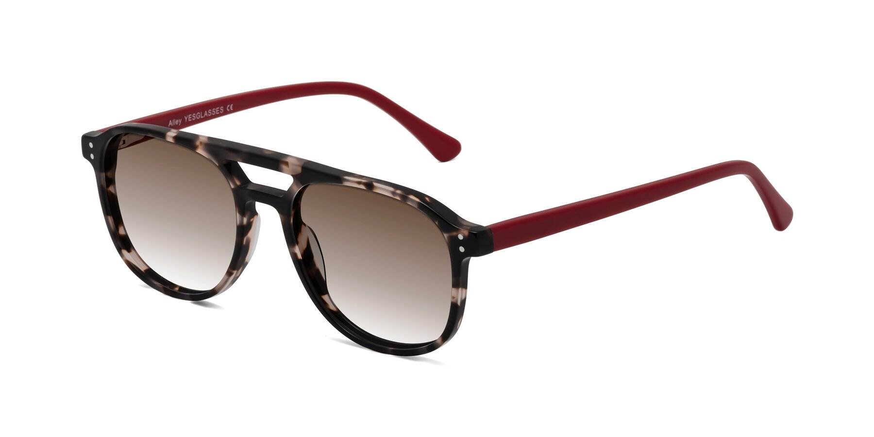 Angle of Alley in Tortoise-Red with Brown Gradient Lenses