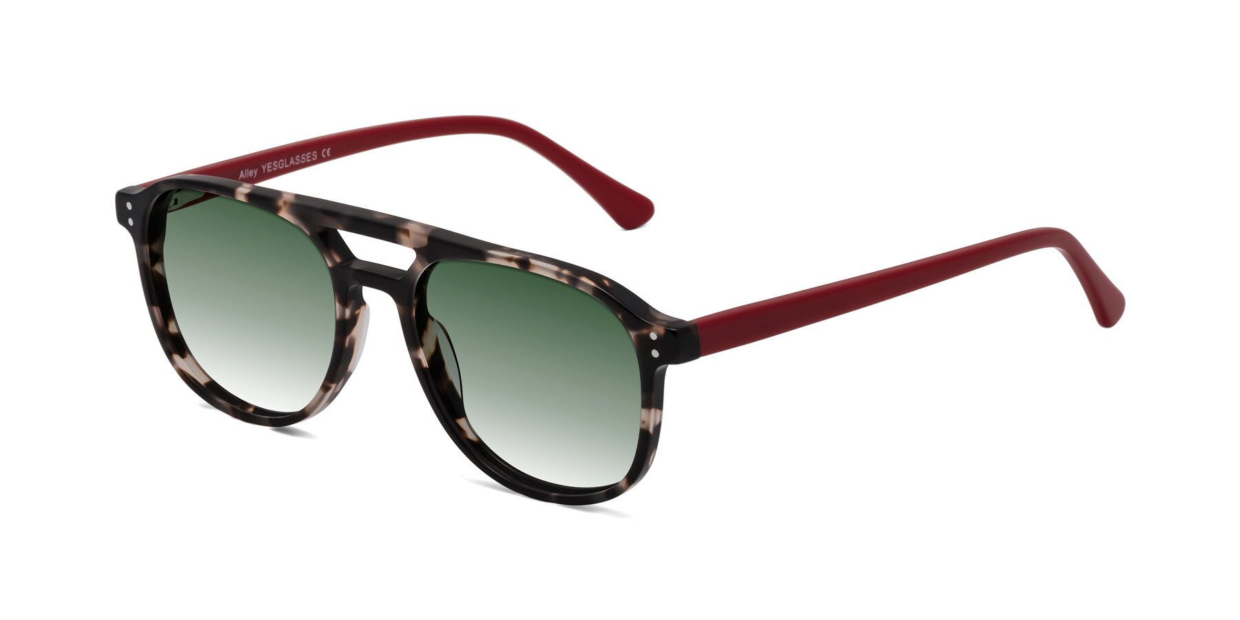 Angle of Alley in Tortoise-Red with Green Gradient Lenses