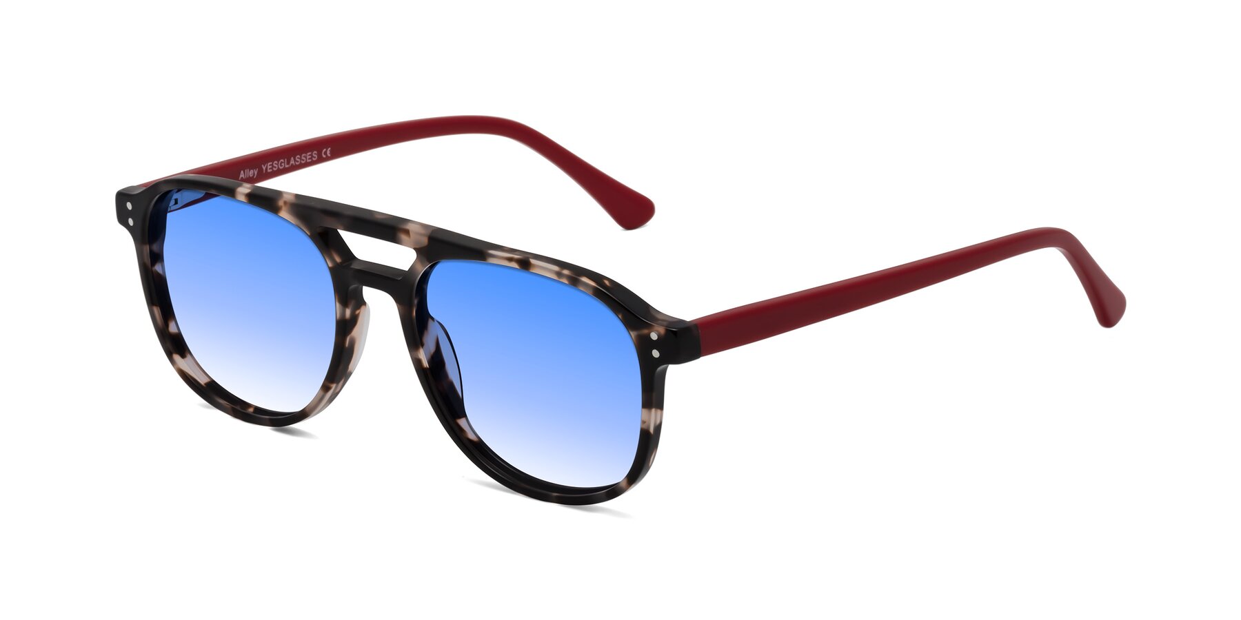 Angle of Alley in Tortoise-Red with Blue Gradient Lenses