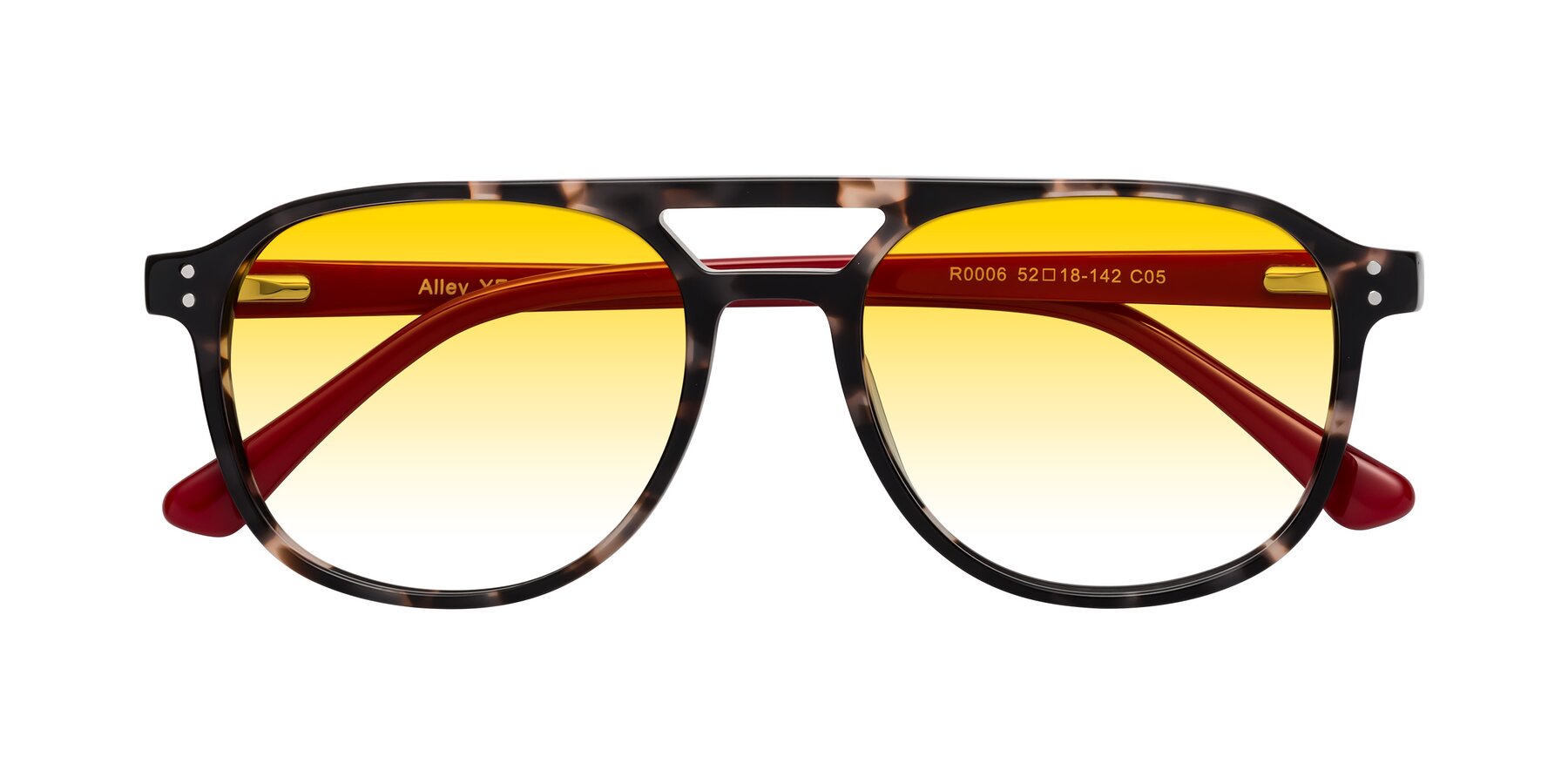 Folded Front of Alley in Tortoise-Red with Yellow Gradient Lenses