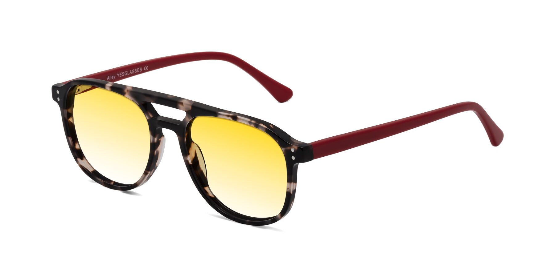 Angle of Alley in Tortoise-Red with Yellow Gradient Lenses