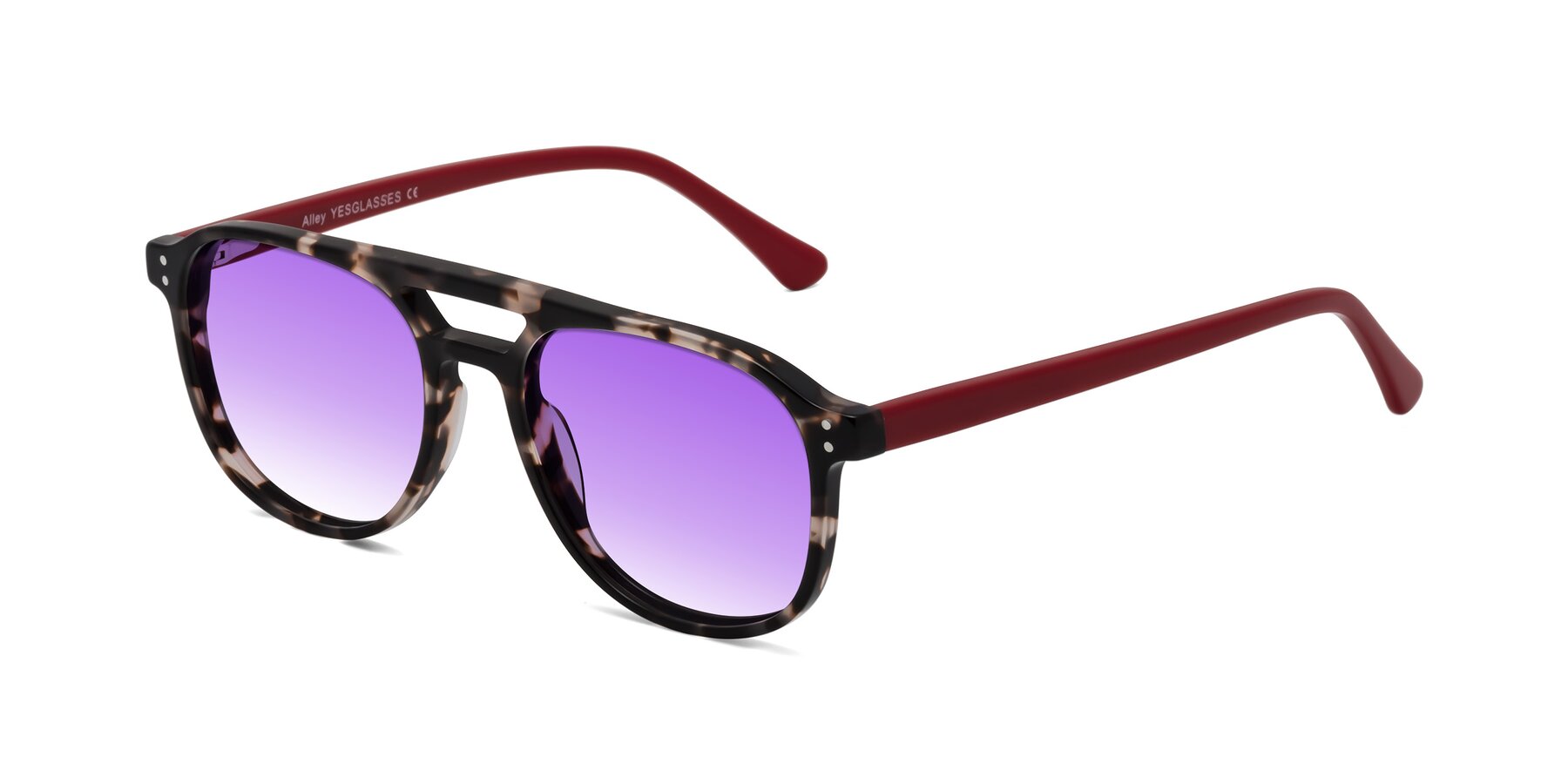 Angle of Alley in Tortoise-Red with Purple Gradient Lenses