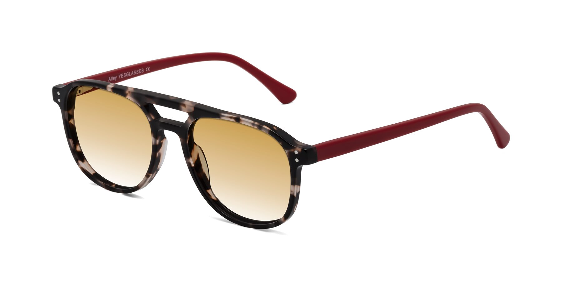 Angle of Alley in Tortoise-Red with Champagne Gradient Lenses