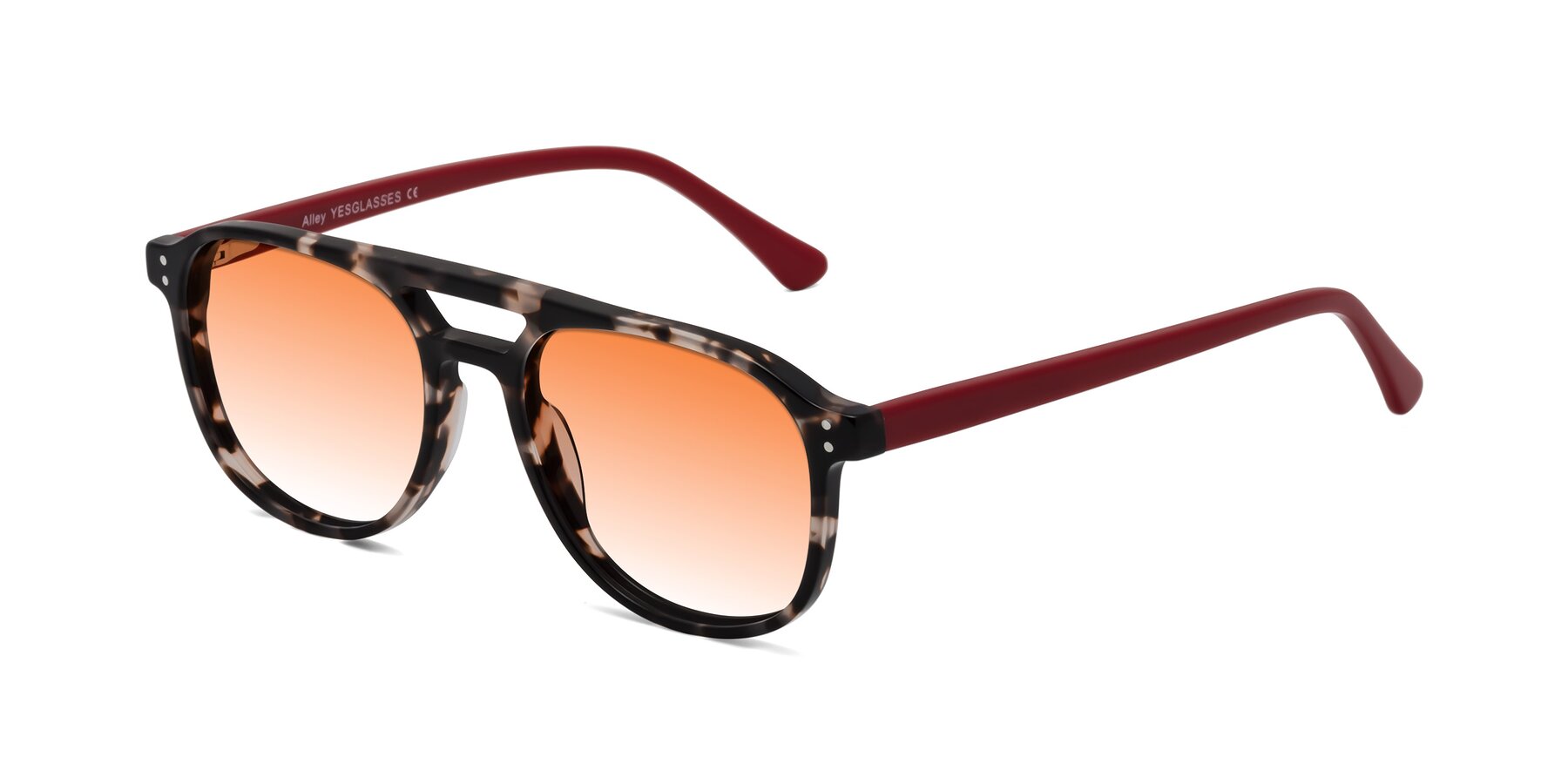 Angle of Alley in Tortoise-Red with Orange Gradient Lenses