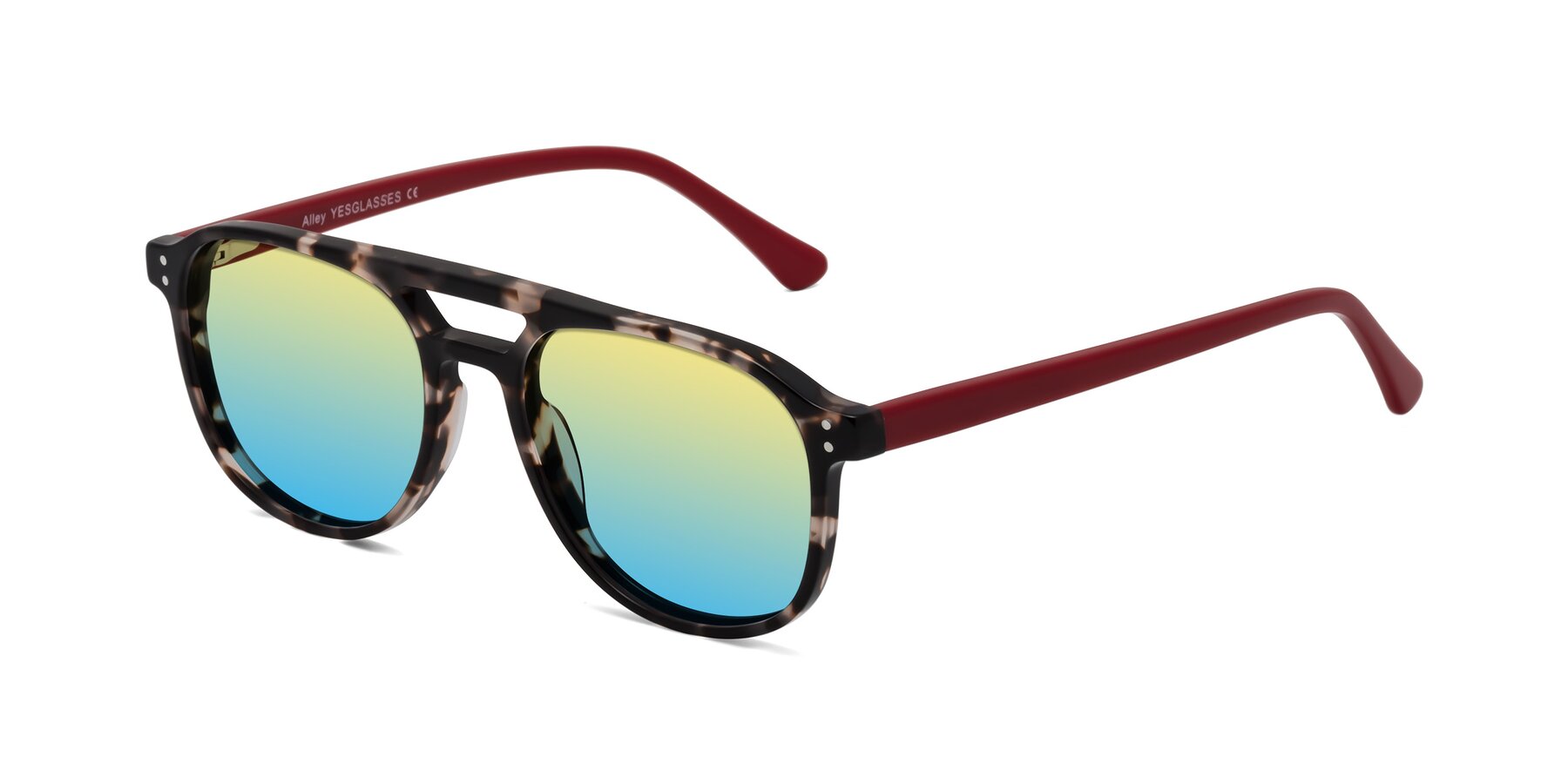 Angle of Alley in Tortoise-Red with Yellow / Blue Gradient Lenses