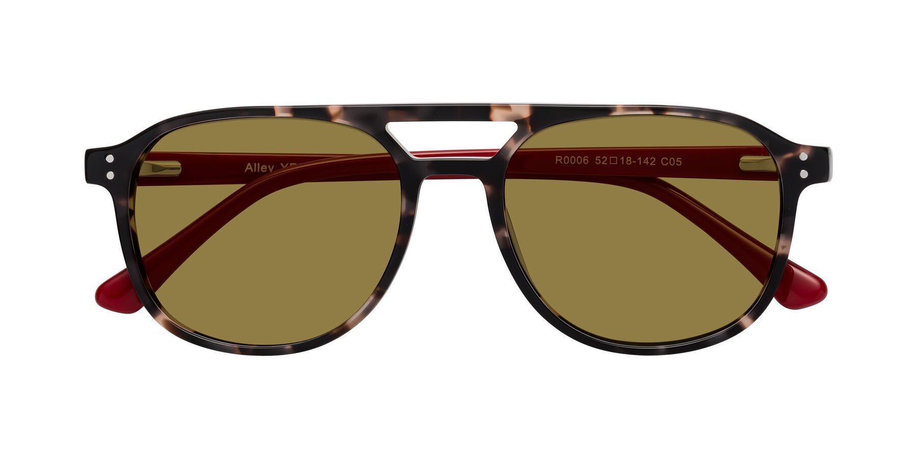 Folded Front of Alley in Tortoise-Red with Brown Polarized Lenses