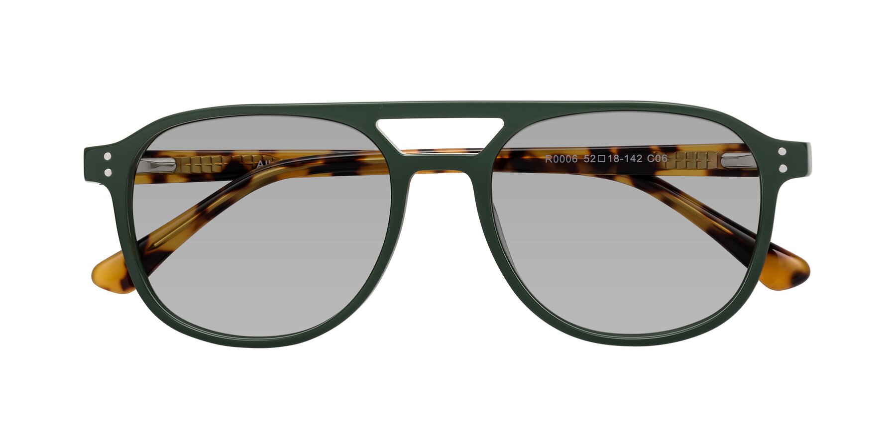 Folded Front of Alley in Seaweed-Tortoise with Light Gray Tinted Lenses