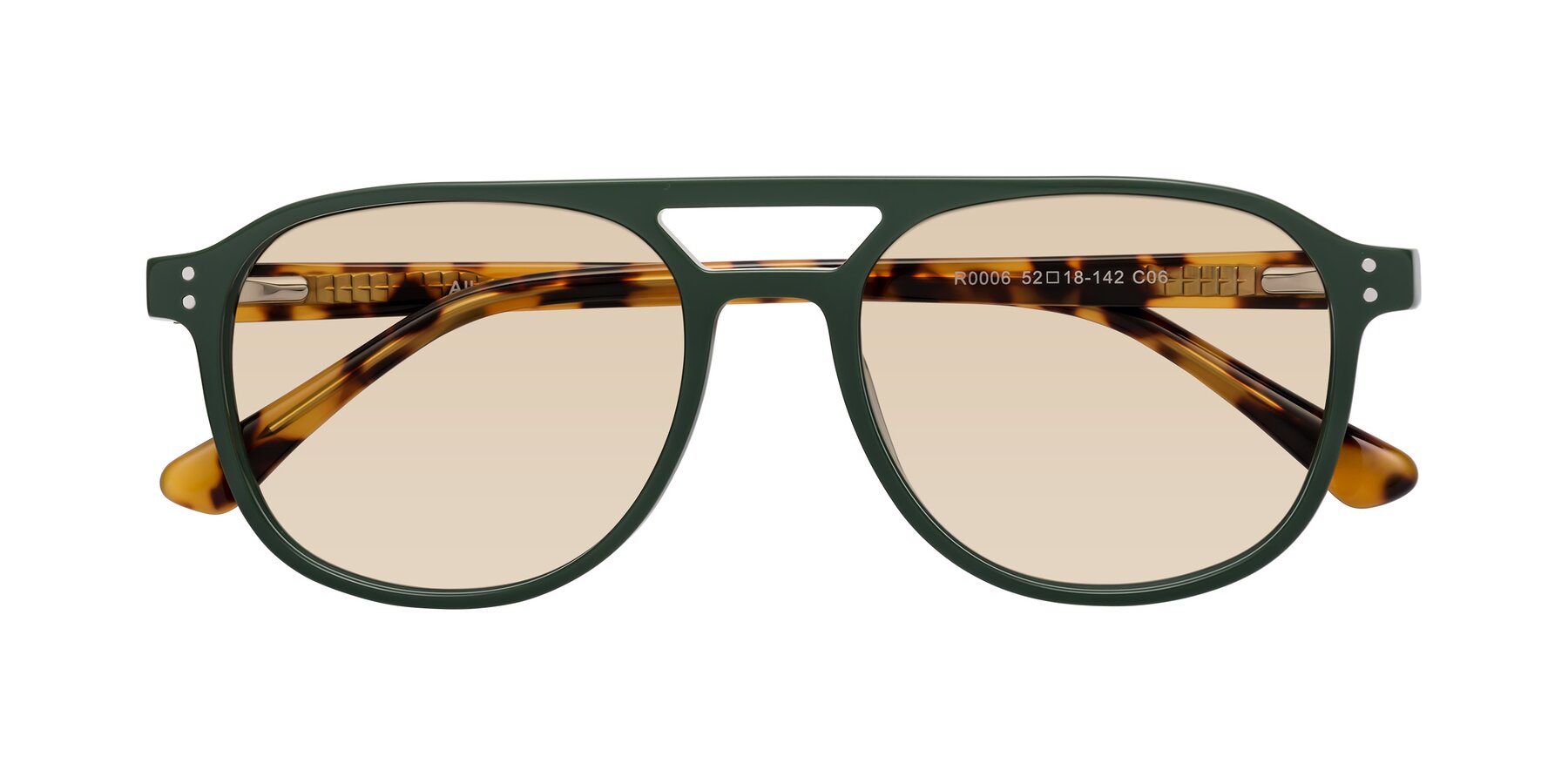 Folded Front of Alley in Seaweed-Tortoise with Light Brown Tinted Lenses